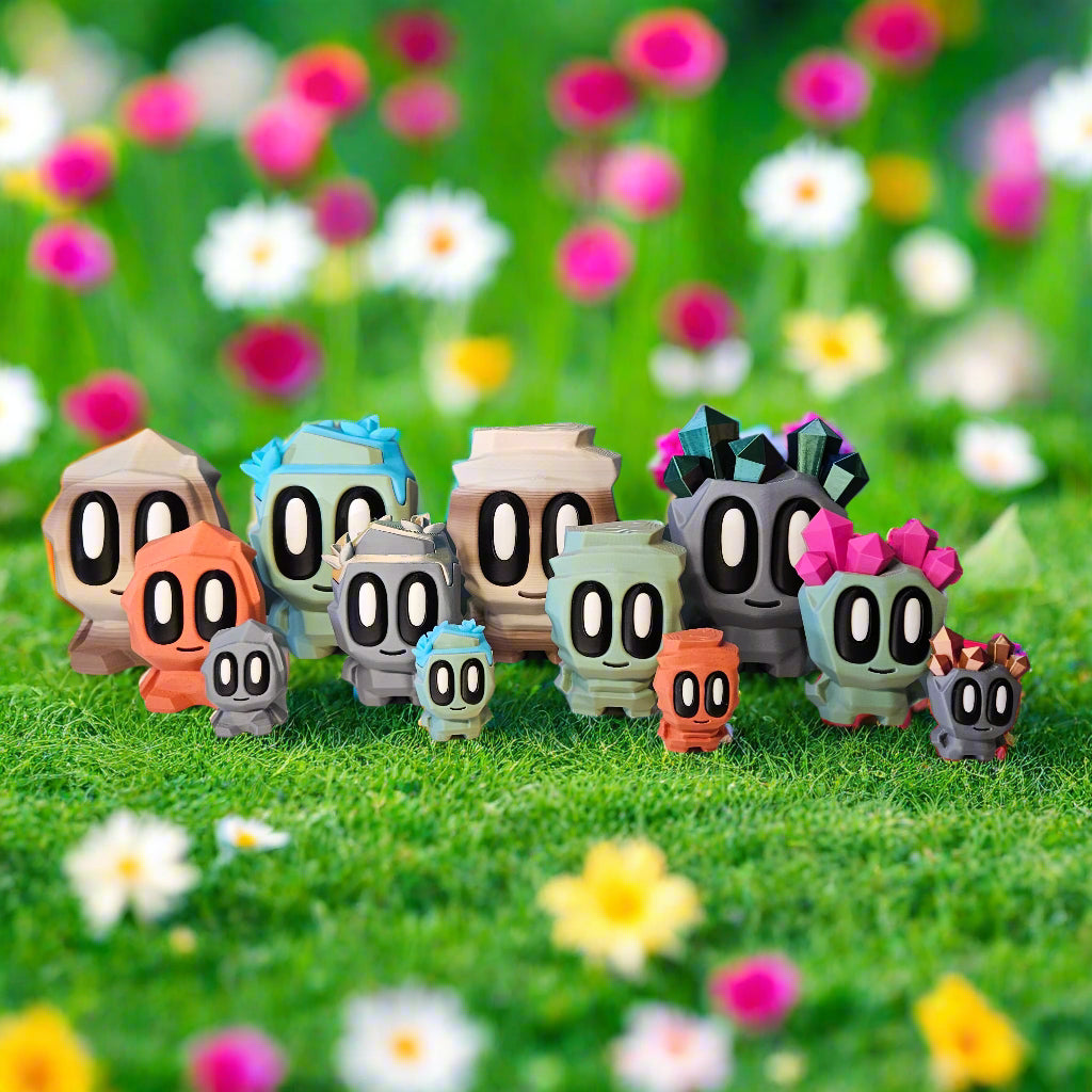 Rock Pal Figures in Contrasting Colours and Various Sizes