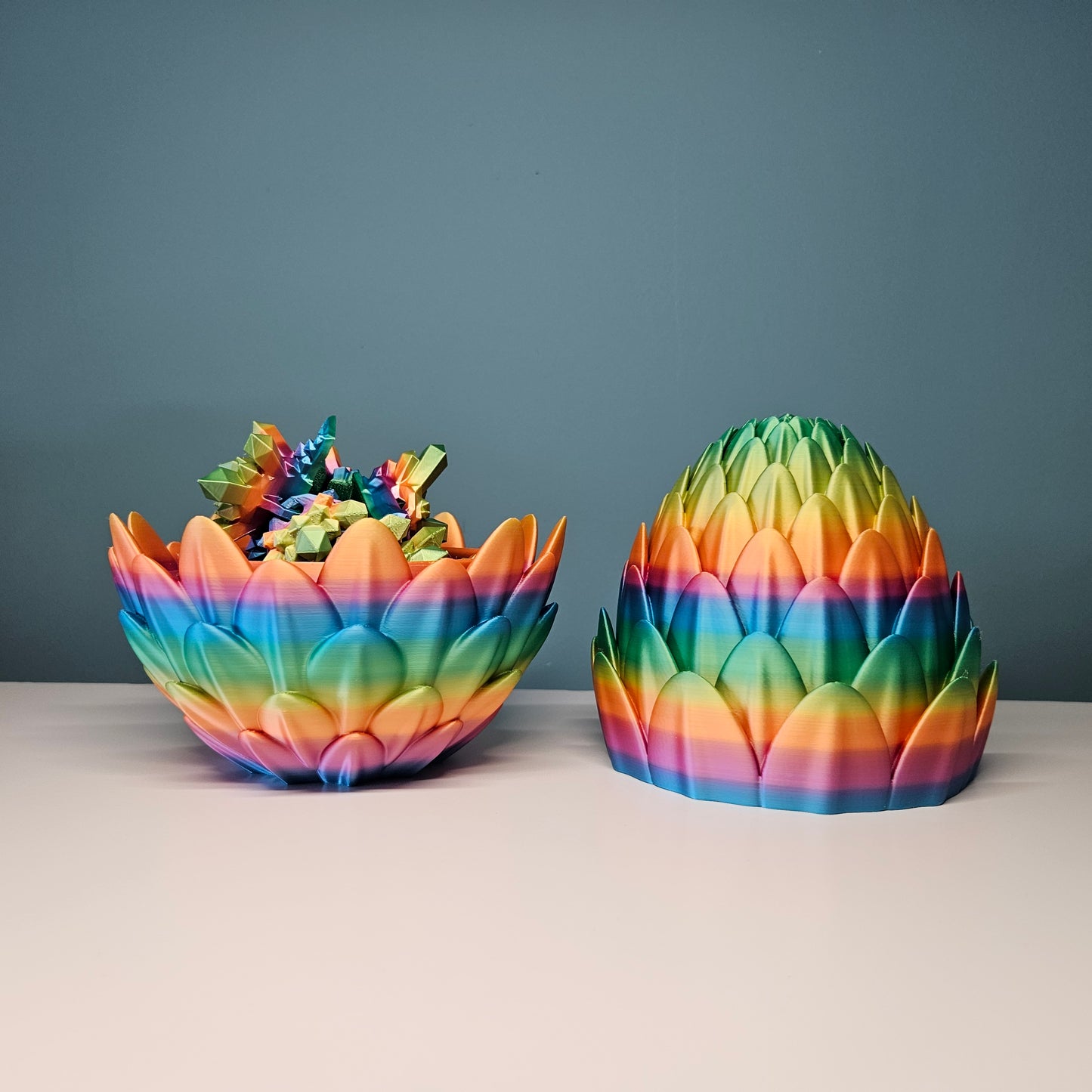 60cm Flexible Crystal Dragon in Rainbow. Matching 19cm Egg Optional