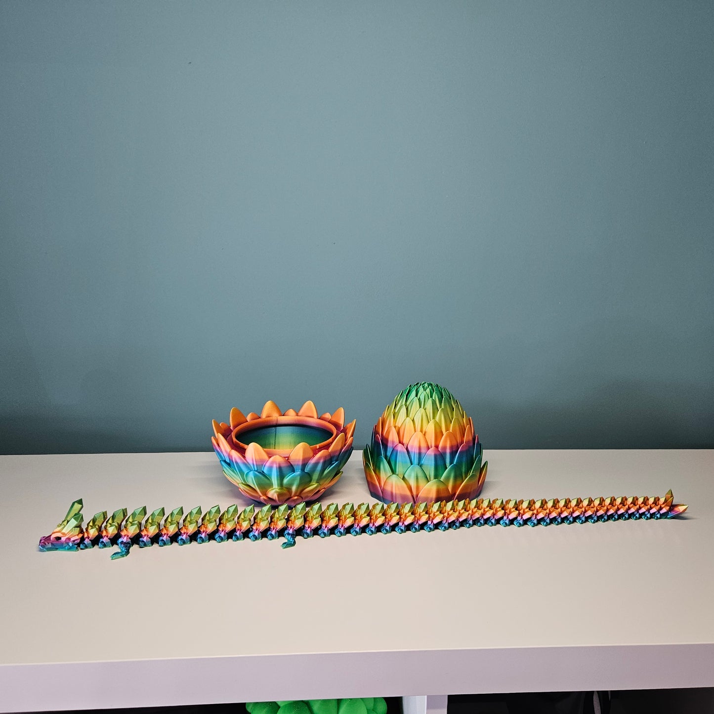 60cm Flexible Crystal Dragon in Rainbow. Matching 19cm Egg Optional