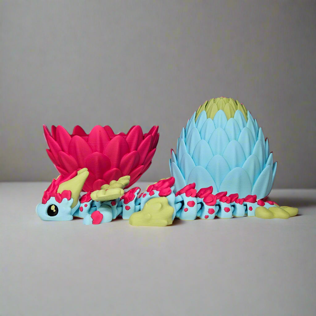 18cm Flexible Cute Sakura Dragon In Pastel Colours, Matching Egg Optional