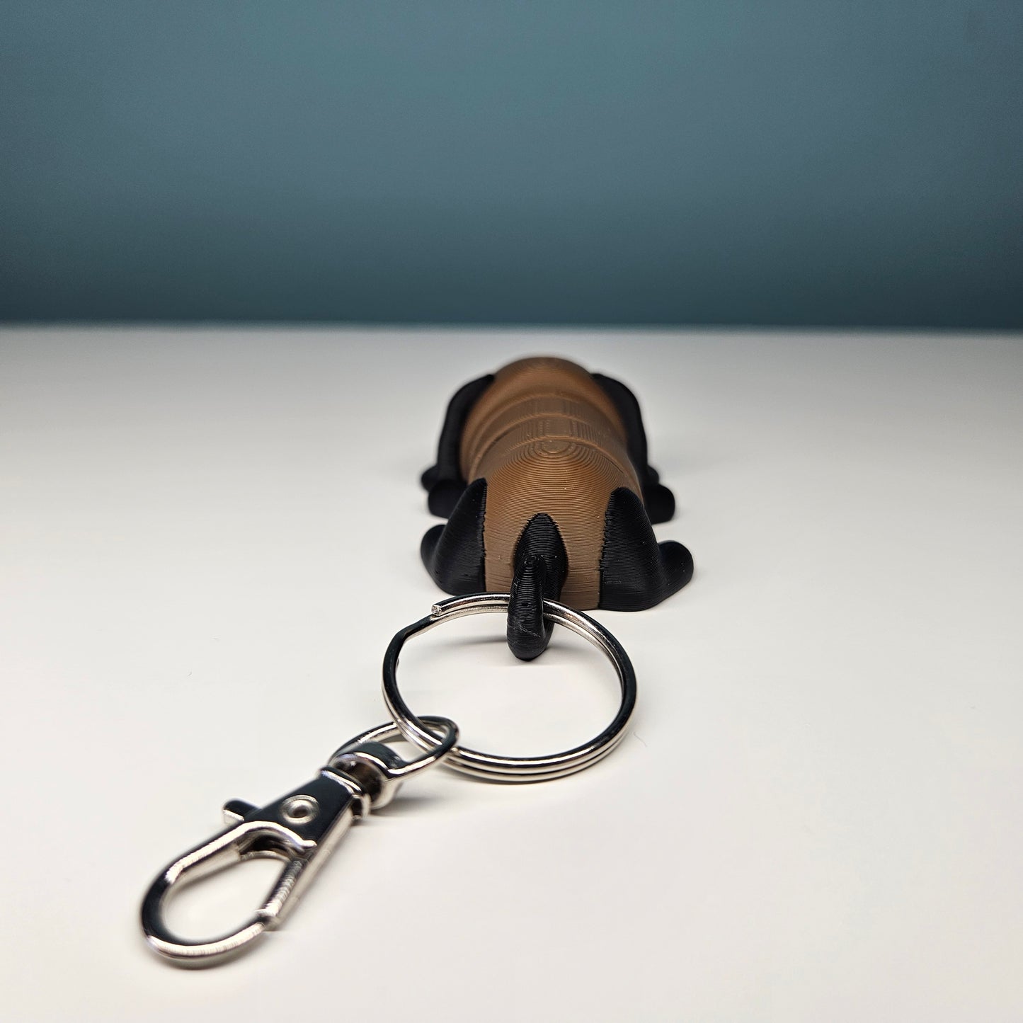 Dog Keyring / Key Chain in Brown. Articulated Fidget Animal by Flexymals.co.uk