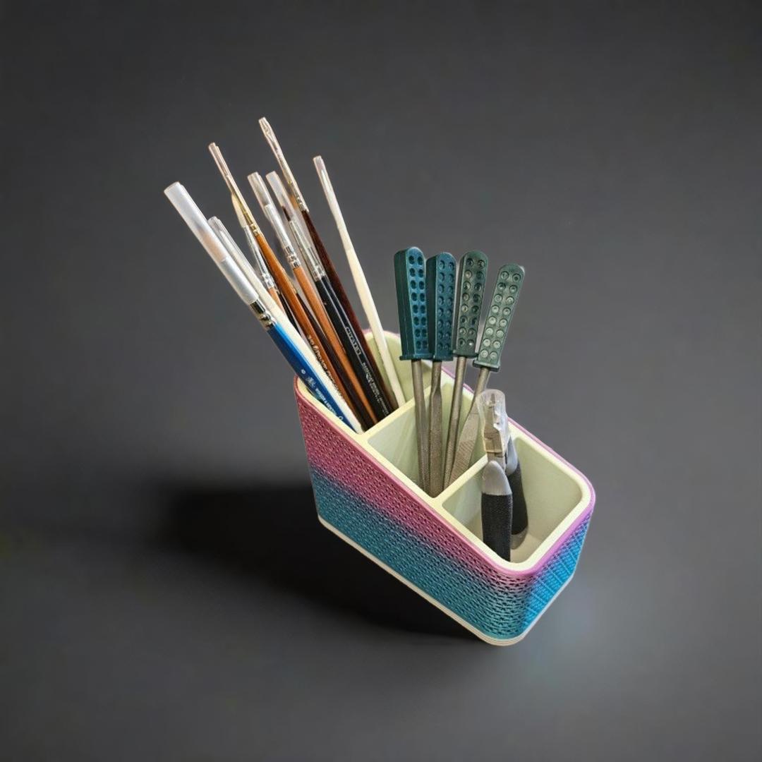 Desk Tidy, Storage Pot, Container, TV Remote Tidy, Paint Brush Holder, Hobby Organiser, Unique, Bespoke Design, Bright, Flexymal