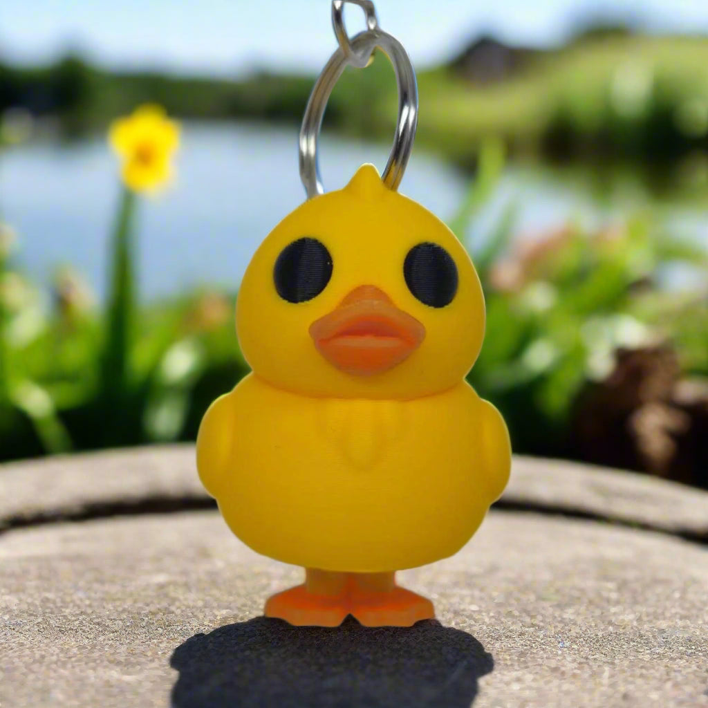 Cute Duck Keyring / Key Chain In Yellow with Surprise Hidden Legs