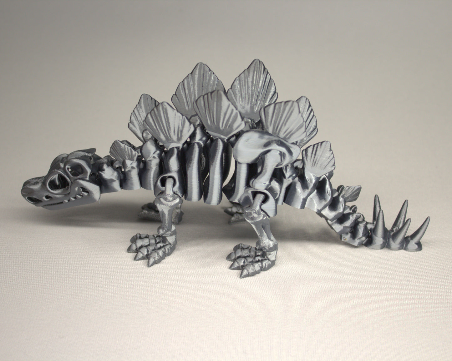 Stegosaurus 3D Printed Dinosaur Skeleton Fidget Toy Flexible Joints