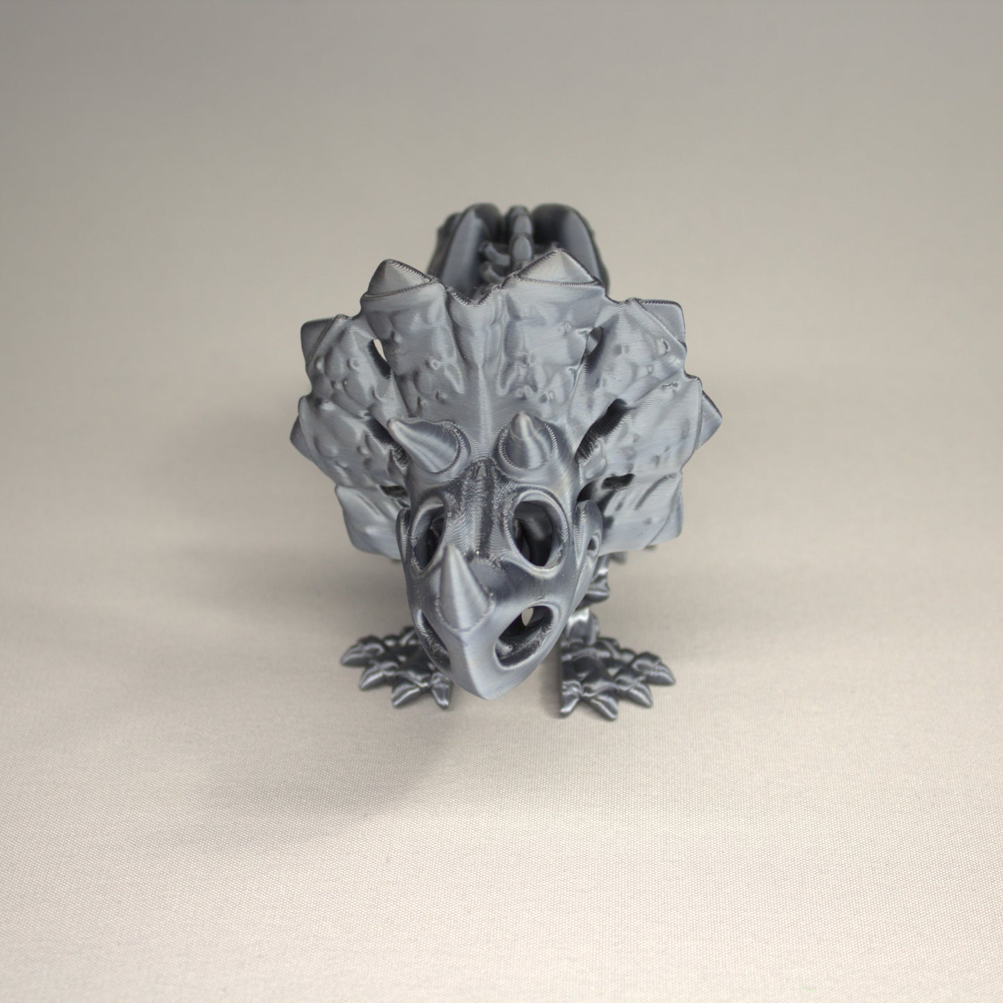 Triceratops 3D Printed Dinosaur Skeleton Fidget Toy Flexible Joints