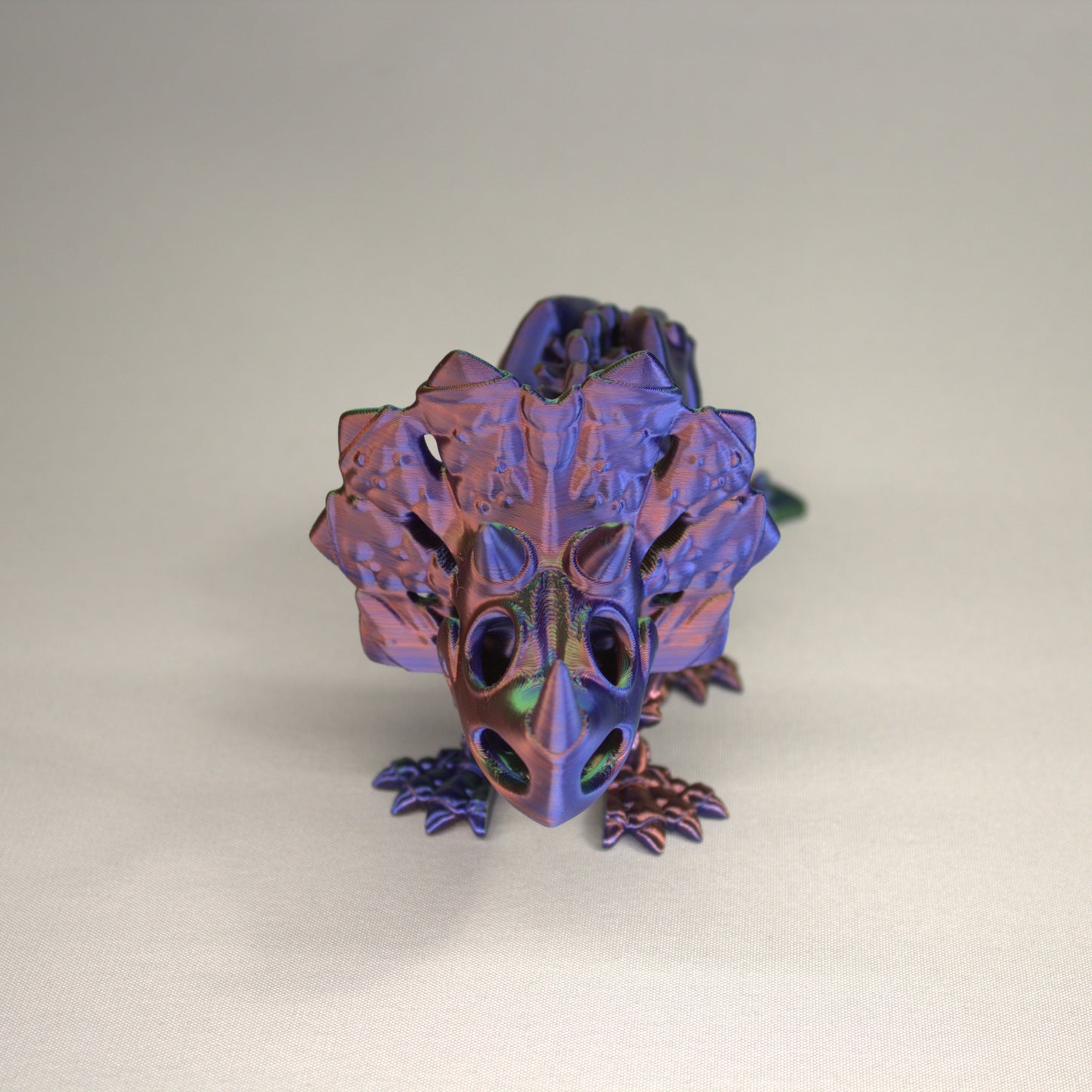 Triceratops 3D Printed Dinosaur Skeleton Fidget Toy Flexible Joints