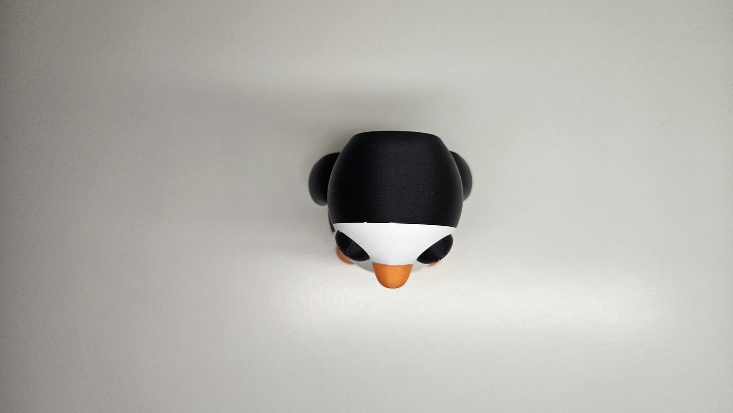 Medium Sized Flexible Penguin in Black, White & Orange. Articulated Fidget Animal