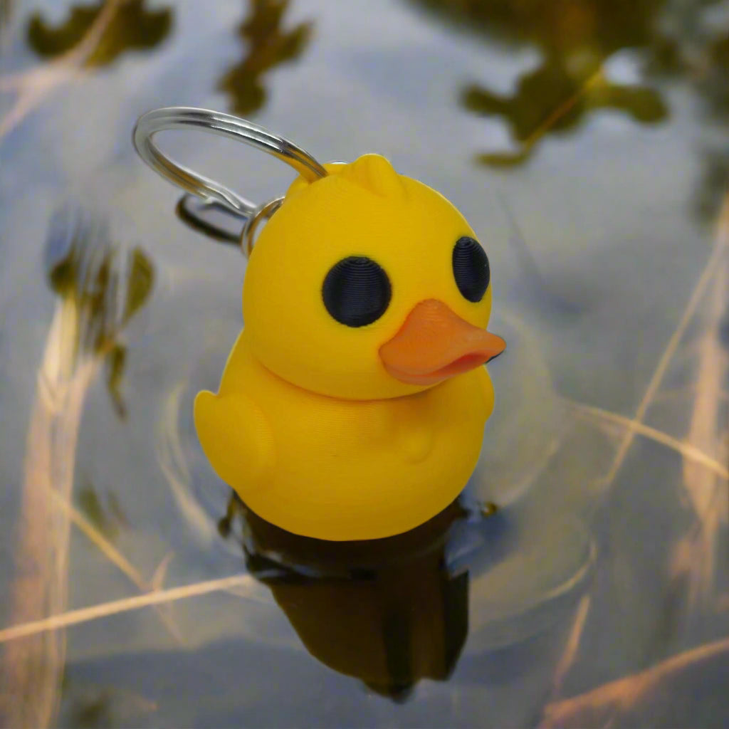 Cute Duck Keyring / Key Chain In Yellow with Surprise Hidden Legs