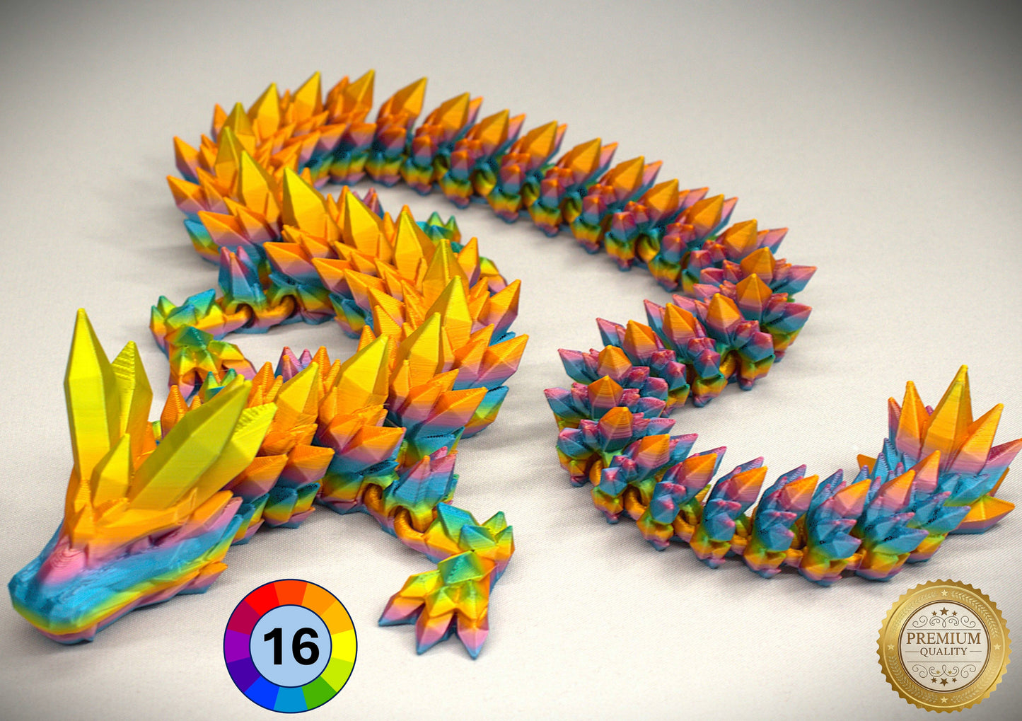 Articulated Crystal Dragon with Matching Crystal Egg: 3D Printed Premium Quality with Large Selection of Colours