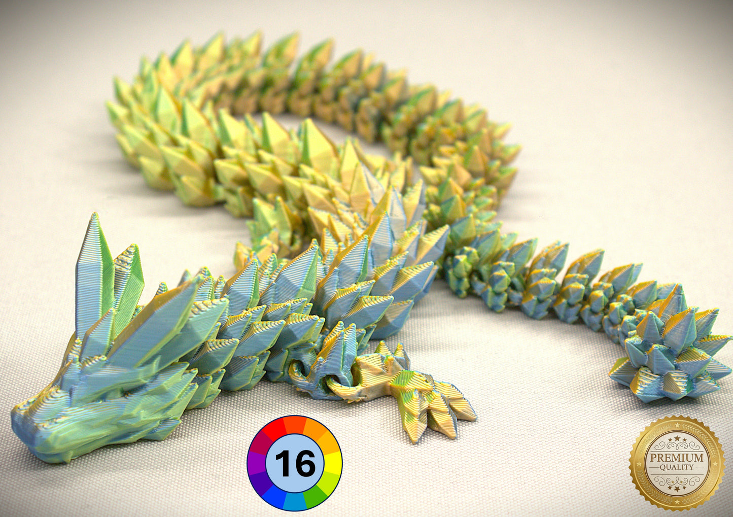 Articulated Crystal Dragon with Matching Crystal Egg: 3D Printed Premium Quality with Large Selection of Colours