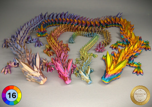 Articulated Crystal Dragon with Matching Crystal Egg: 3D Printed Premium Quality with Large Selection of Colours