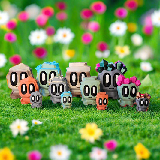 Rock Pal Figures in Contrasting Colours and Various Sizes