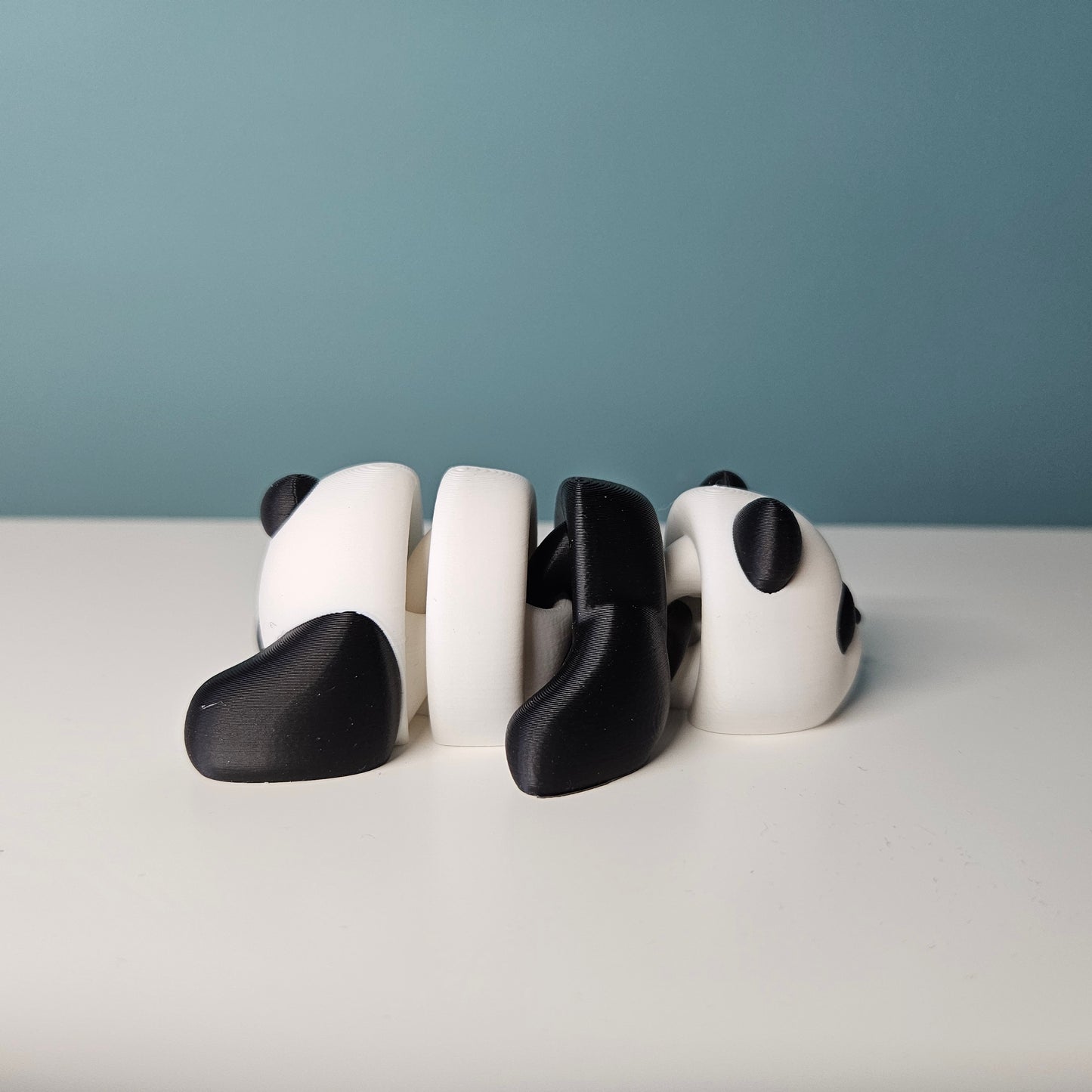 Medium Sized Flexible Panda in Black & White. Articulated Fidget Animal