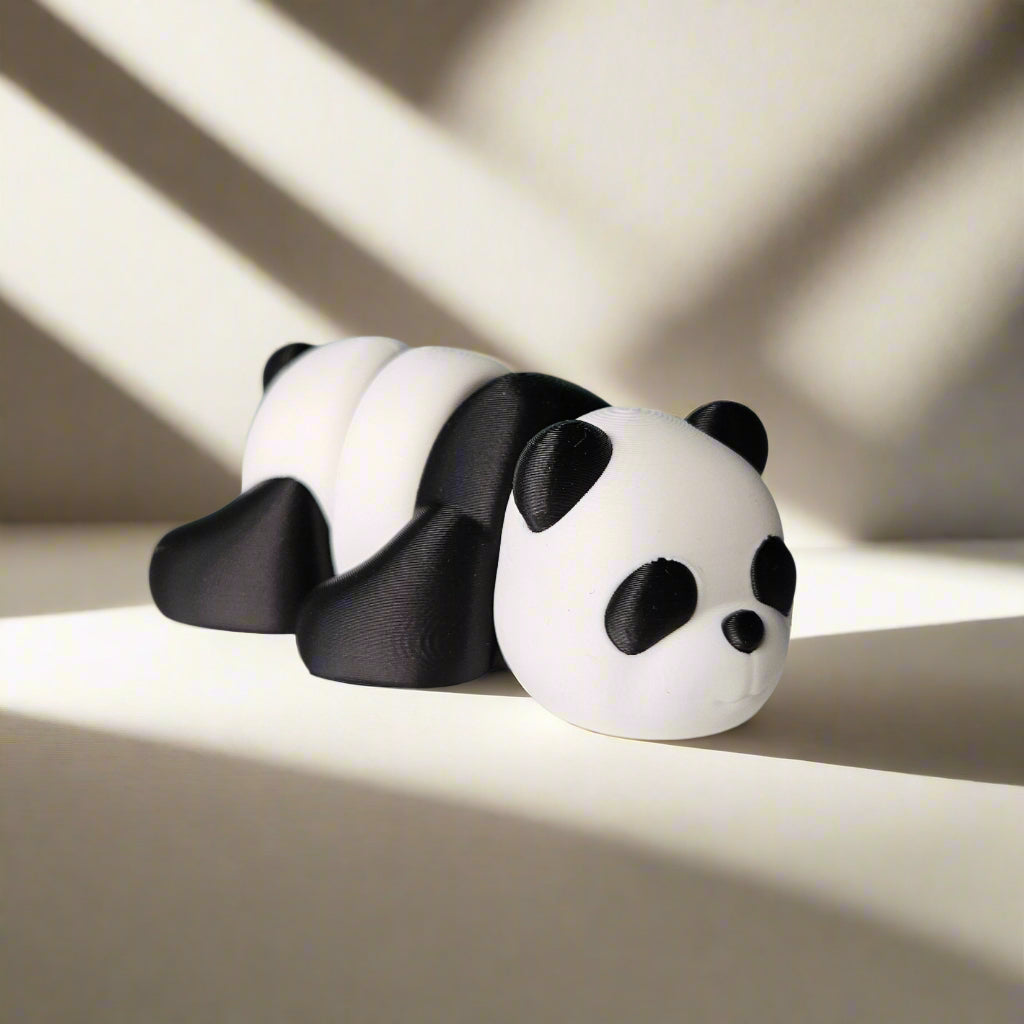 Medium Sized Flexible Panda in Black & White. Articulated Fidget Animal