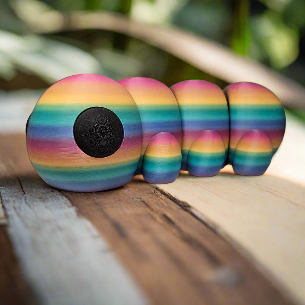 XXL Flexible Rainbow Caterpillar, Big Articulated Fidget Animal