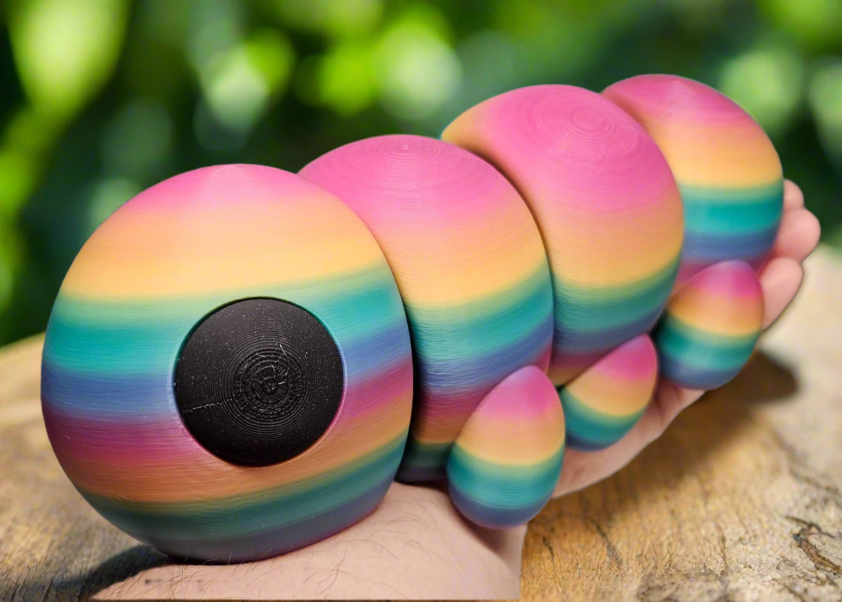 XXL Flexible Rainbow Caterpillar, Big Articulated Fidget Animal