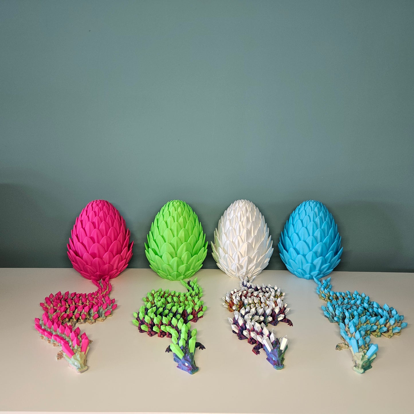 49cm Flexible Crystal Dragons. Matching 15cm Egg Optional.