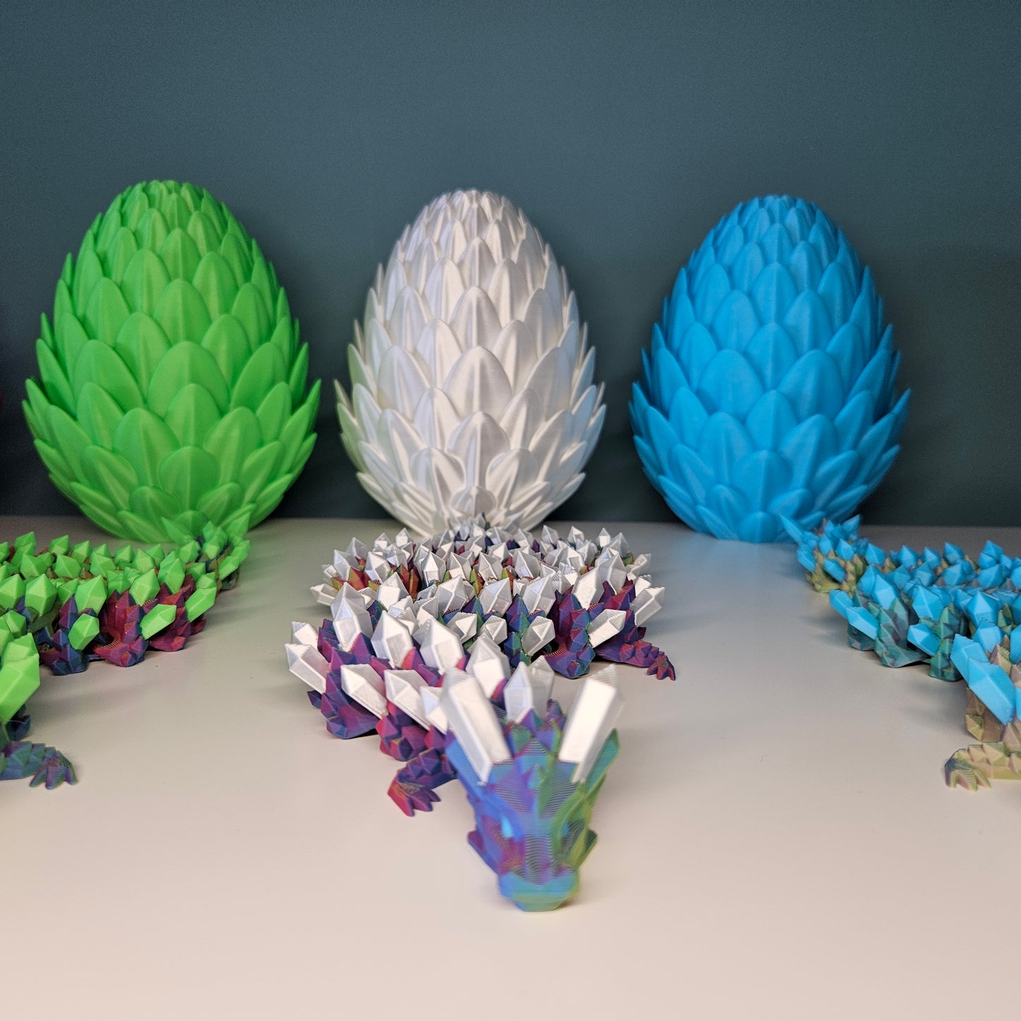 49cm Flexible Crystal Dragons. Matching 15cm Egg Optional.