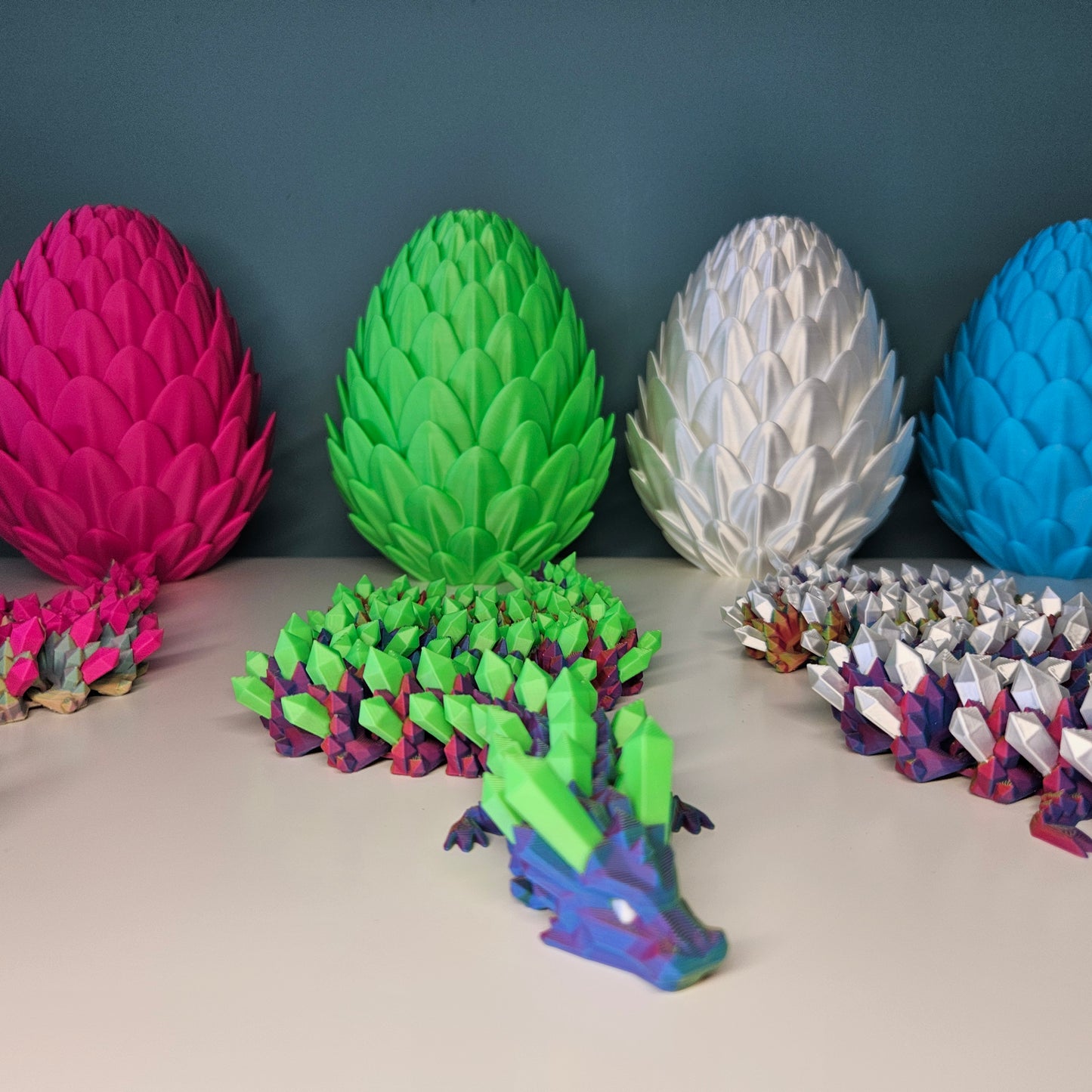 49cm Flexible Crystal Dragons. Matching 15cm Egg Optional.