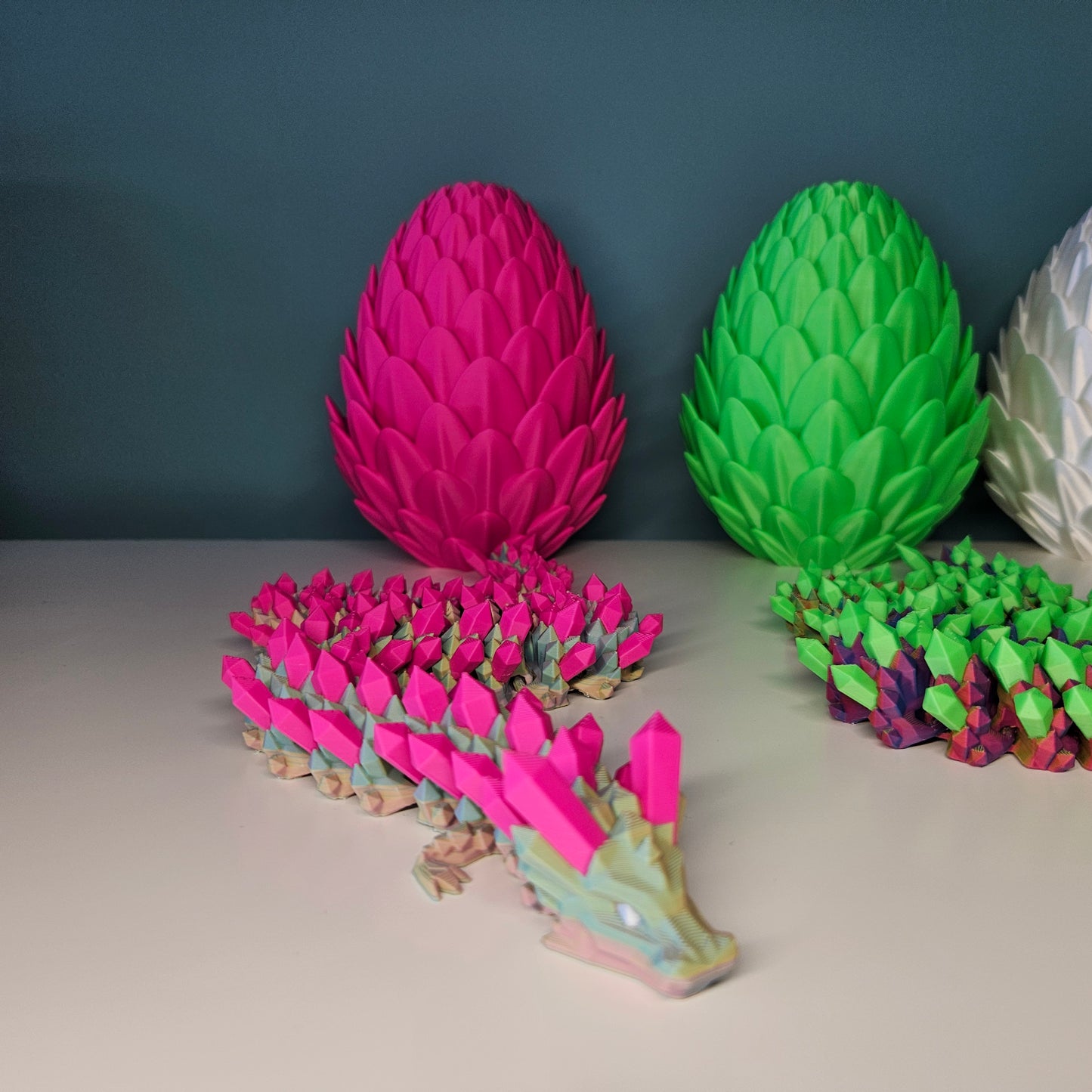 49cm Flexible Crystal Dragons. Matching 15cm Egg Optional.