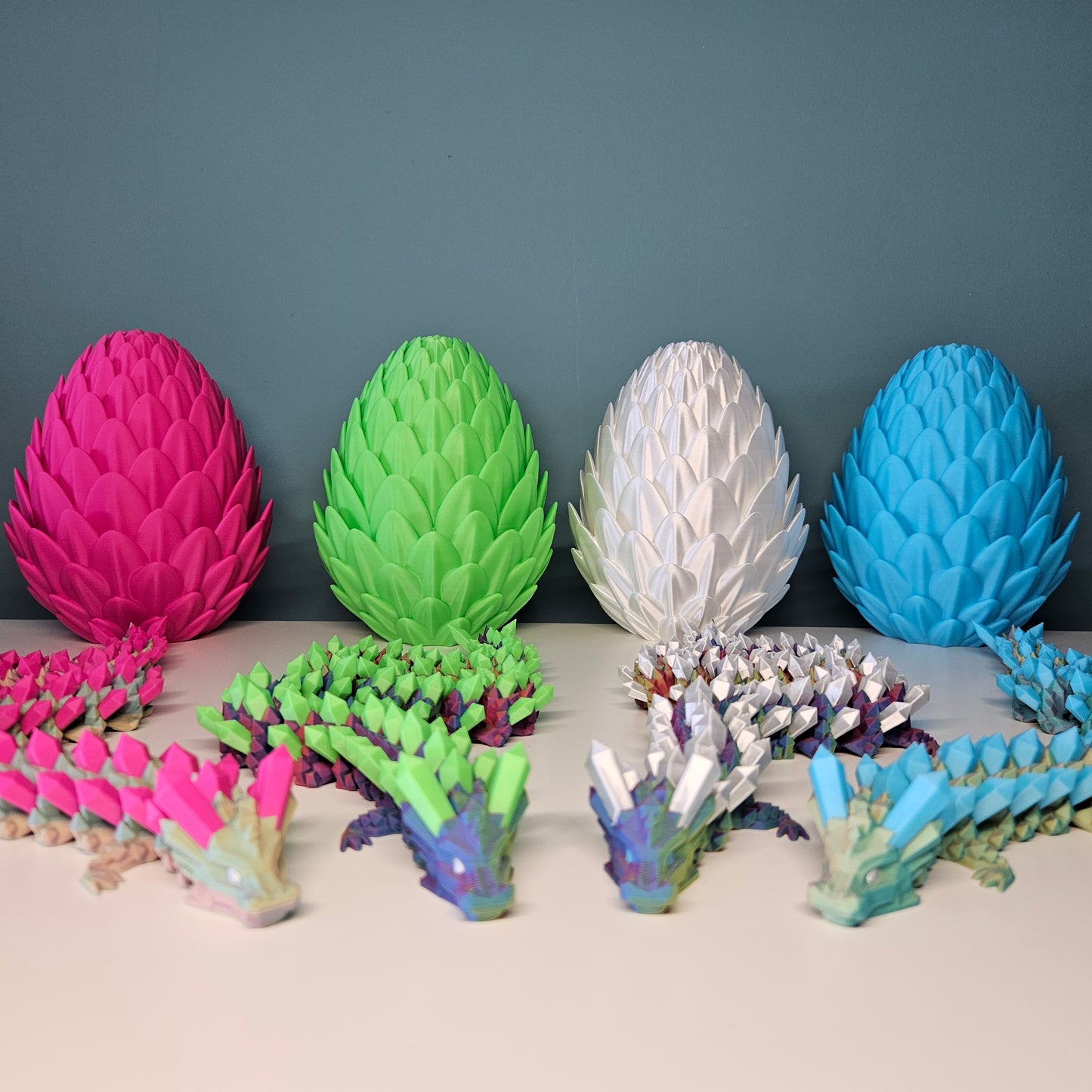 49cm Flexible Crystal Dragons. Matching 15cm Egg Optional.