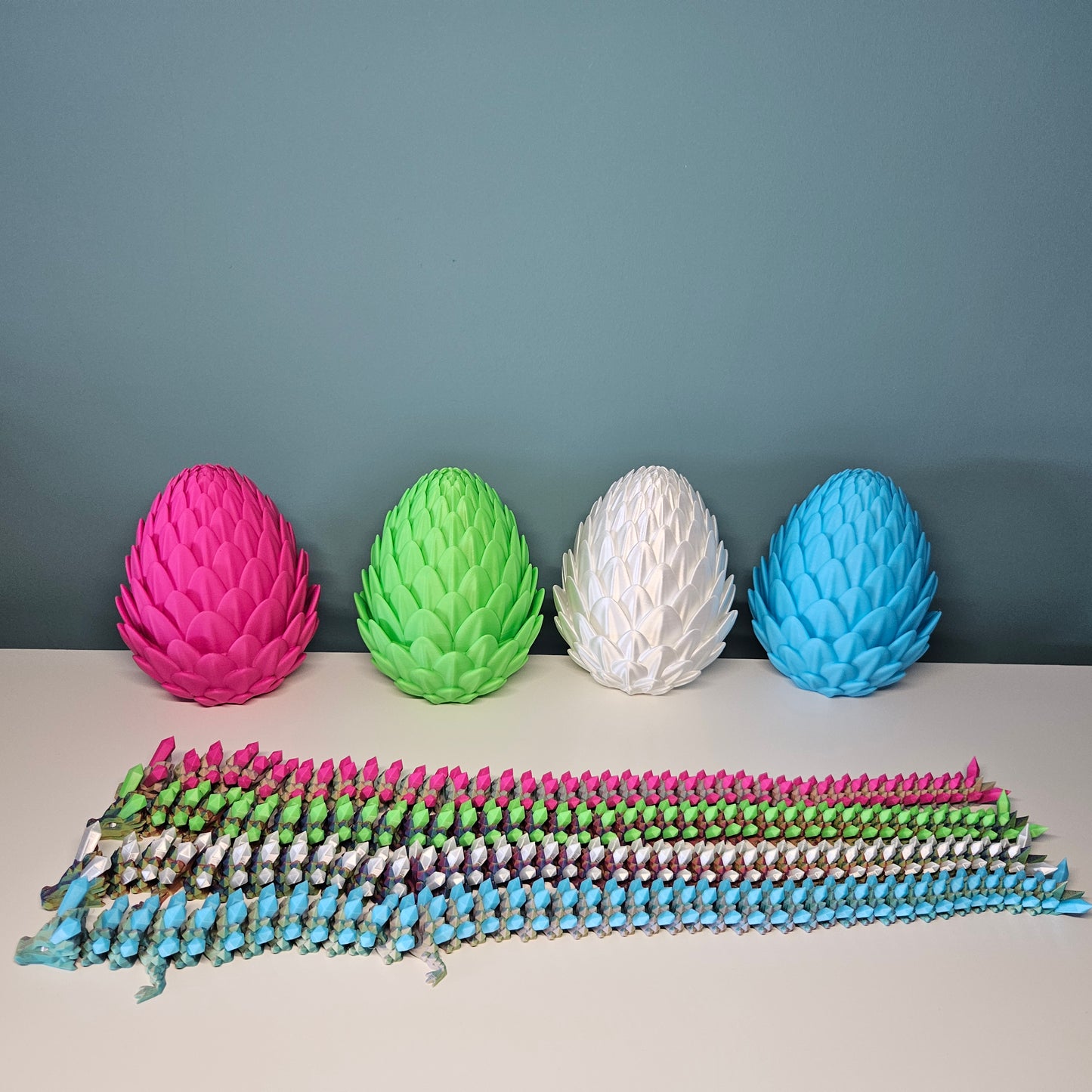 49cm Flexible Crystal Dragons. Matching 15cm Egg Optional.