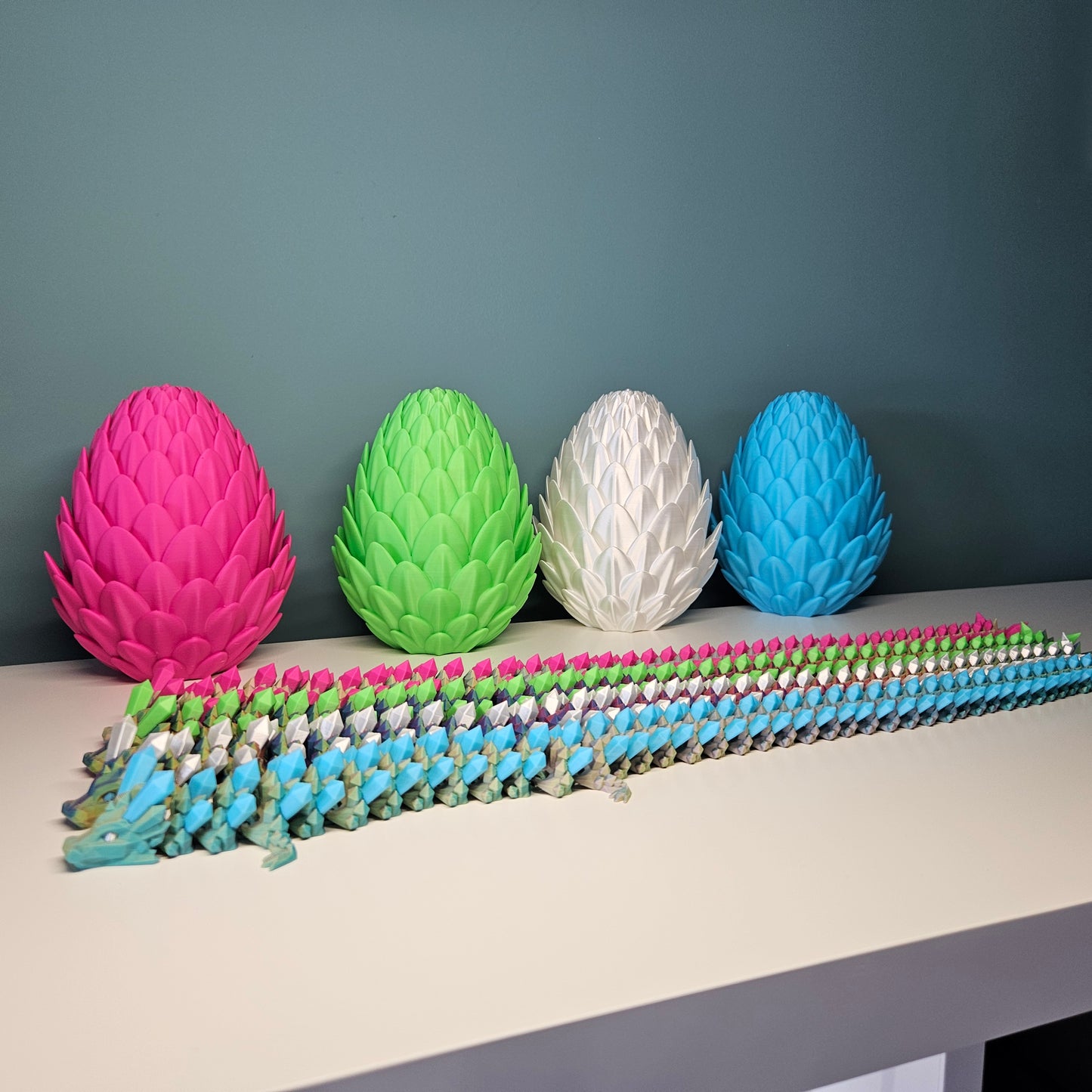 49cm Flexible Crystal Dragons. Matching 15cm Egg Optional.