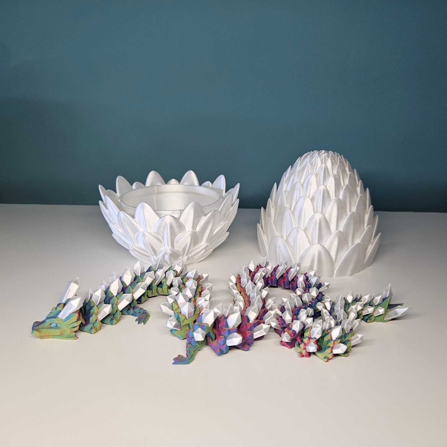 49cm Flexible Crystal Dragons. Matching 15cm Egg Optional.