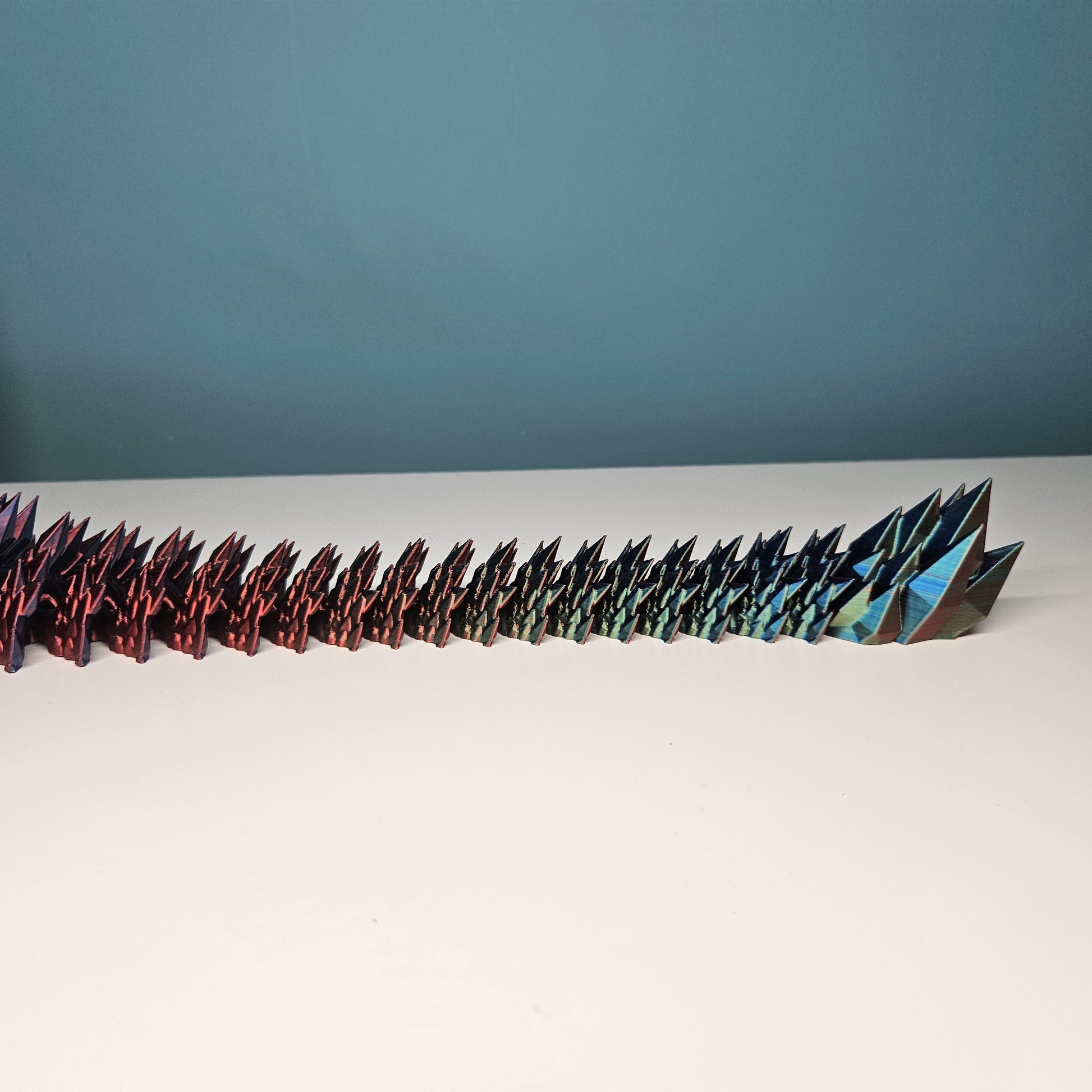 46cm (18") 3D Printed Winged Dragon in Red, Blue & Green by Flexymals.co.uk