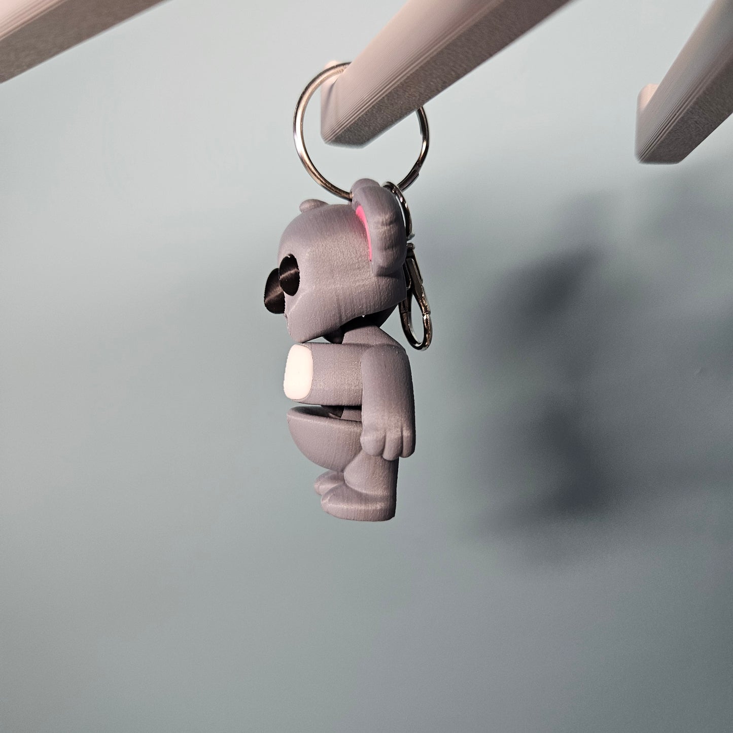 Koala Keyring / Key Chain in Grey. Articulated Fidget Animal by Flexymals.co.uk