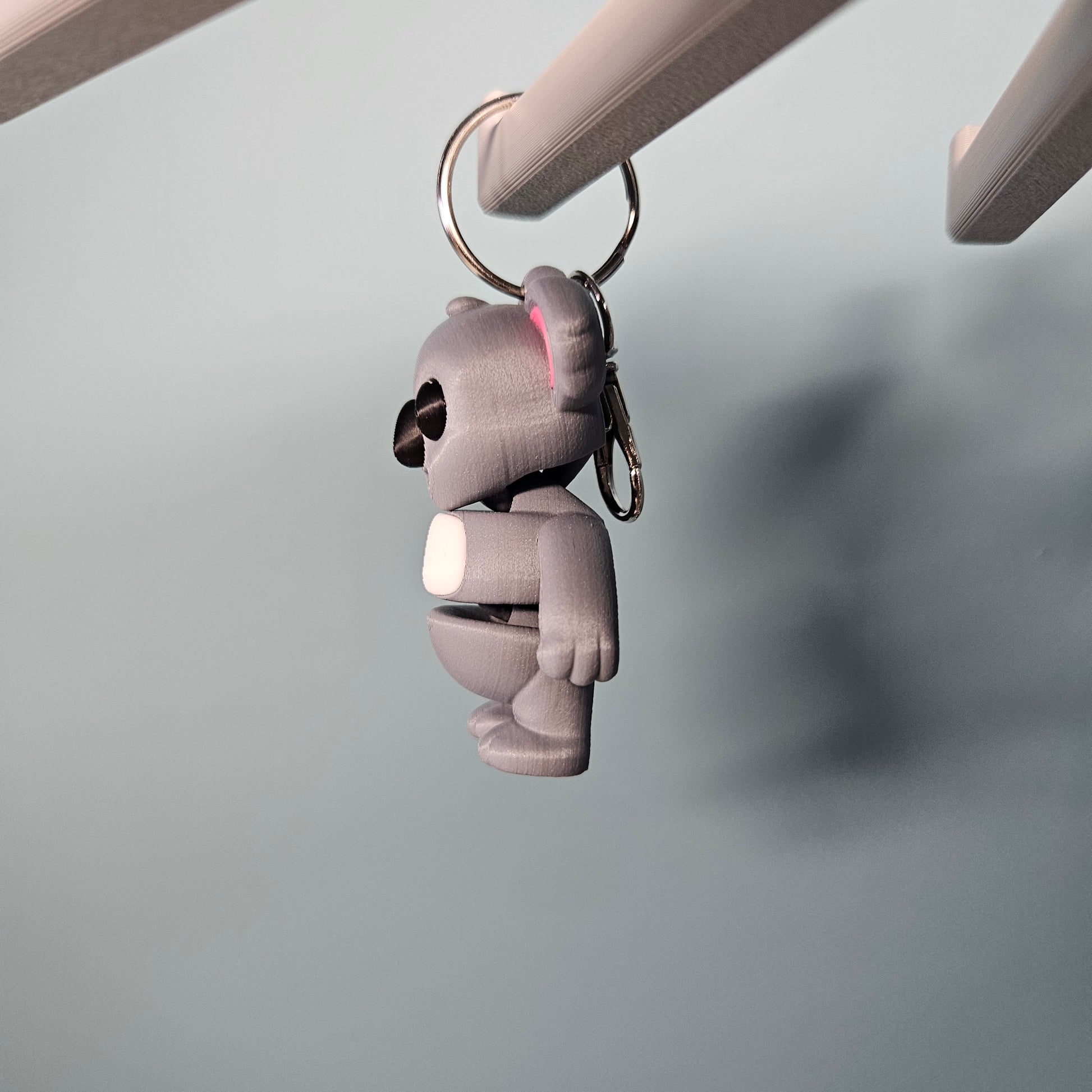 Koala Keyring / Key Chain in Grey. Articulated Fidget Animal by Flexymals.co.uk
