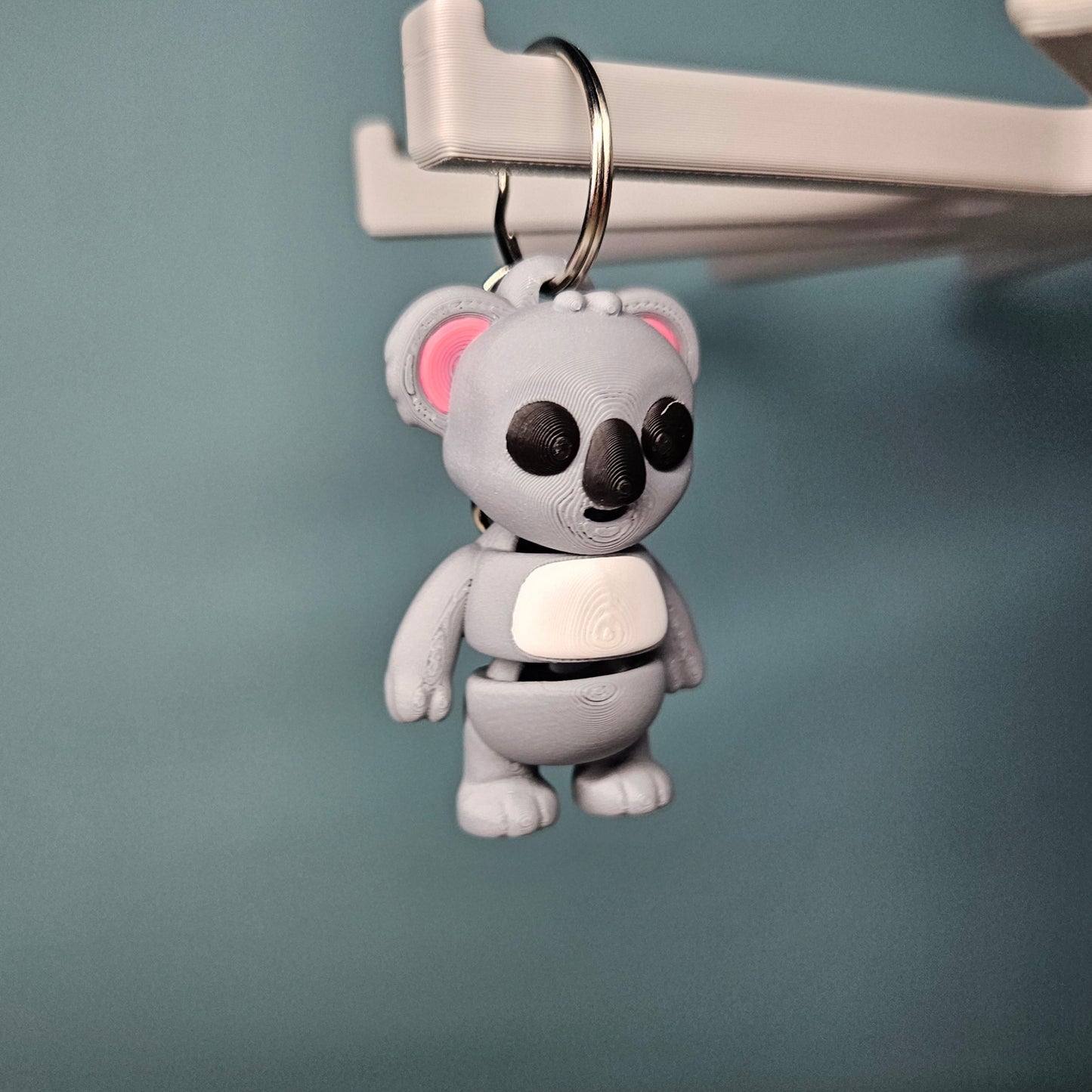 Koala Keyring / Key Chain in Grey. Articulated Fidget Animal by Flexymals.co.uk