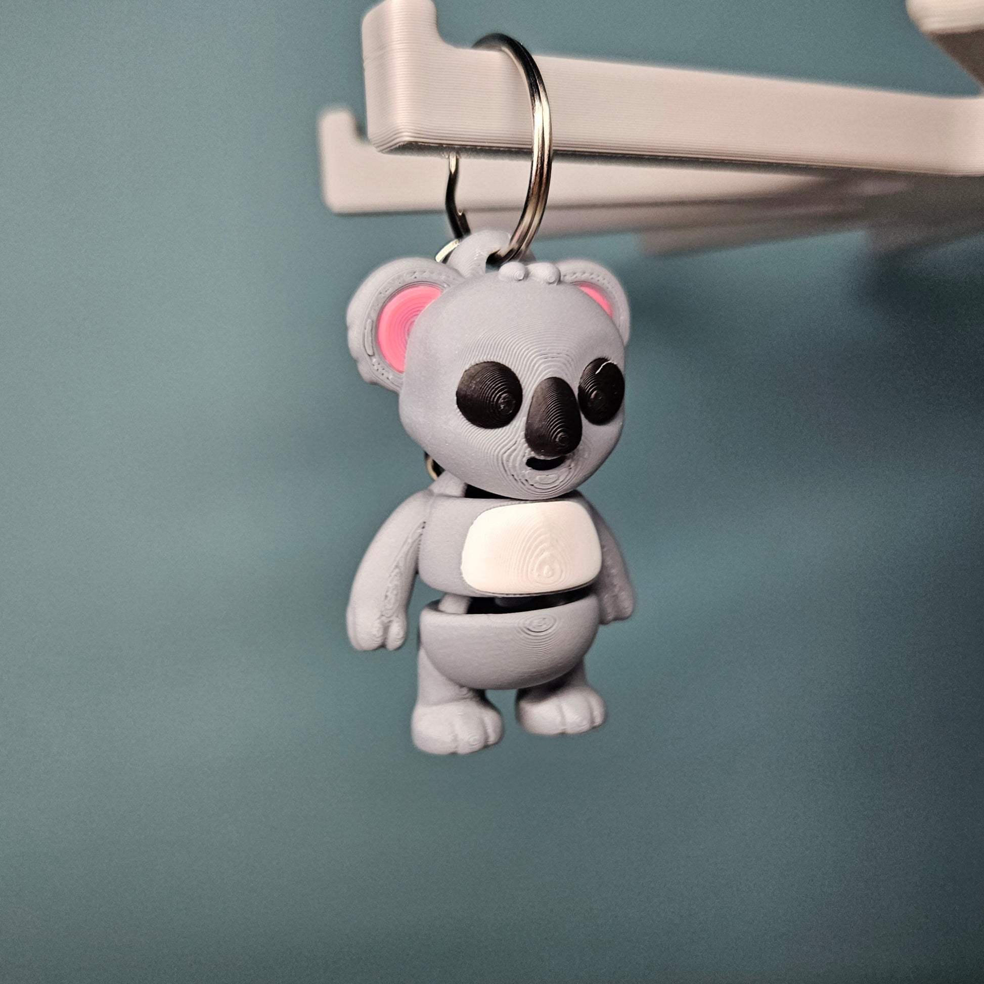 Koala Keyring / Key Chain in Grey. Articulated Fidget Animal by Flexymals.co.uk