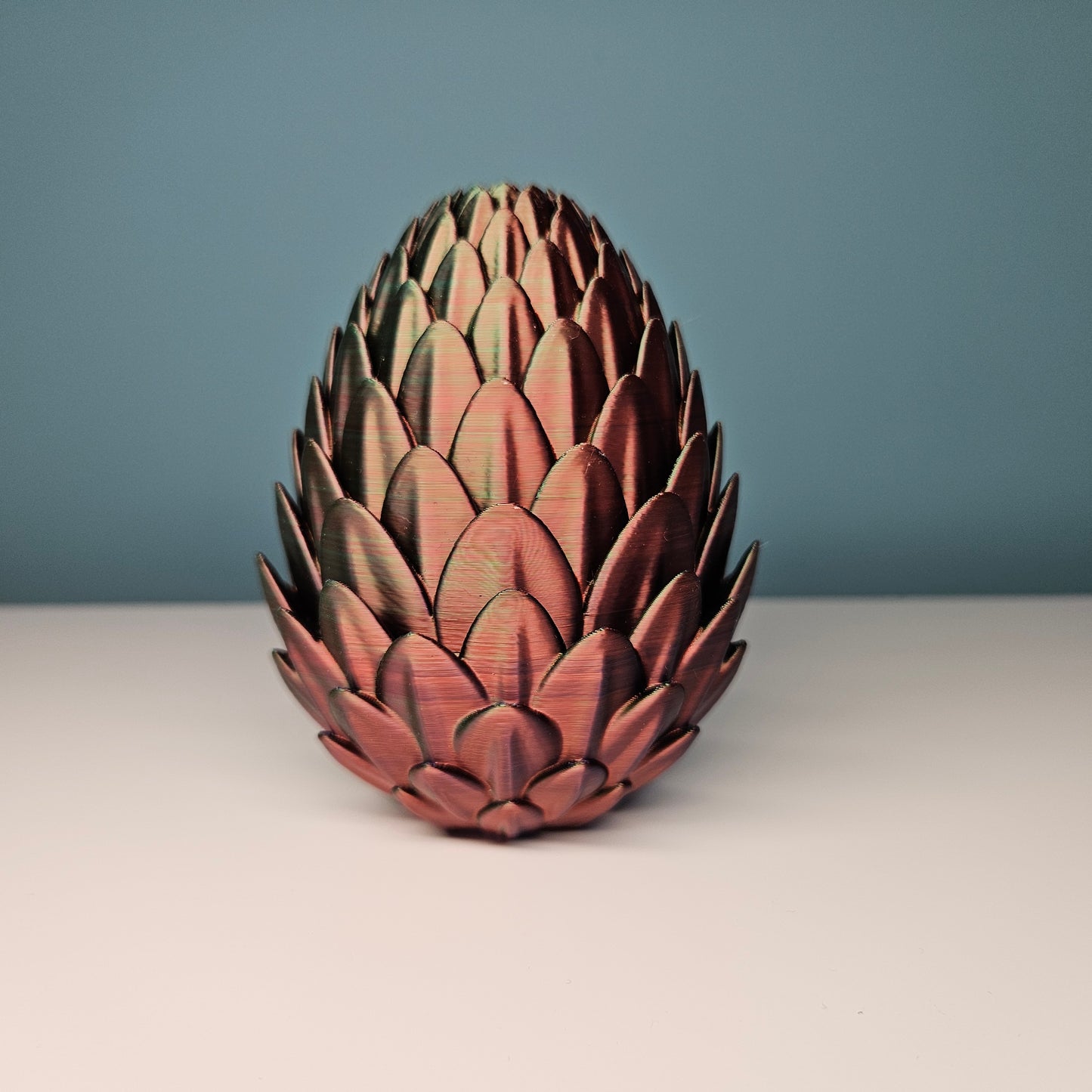 32cm 3D Printed Articulated Crystal Dragon & Egg in Red, Blue & Green by Flexymals.co.uk