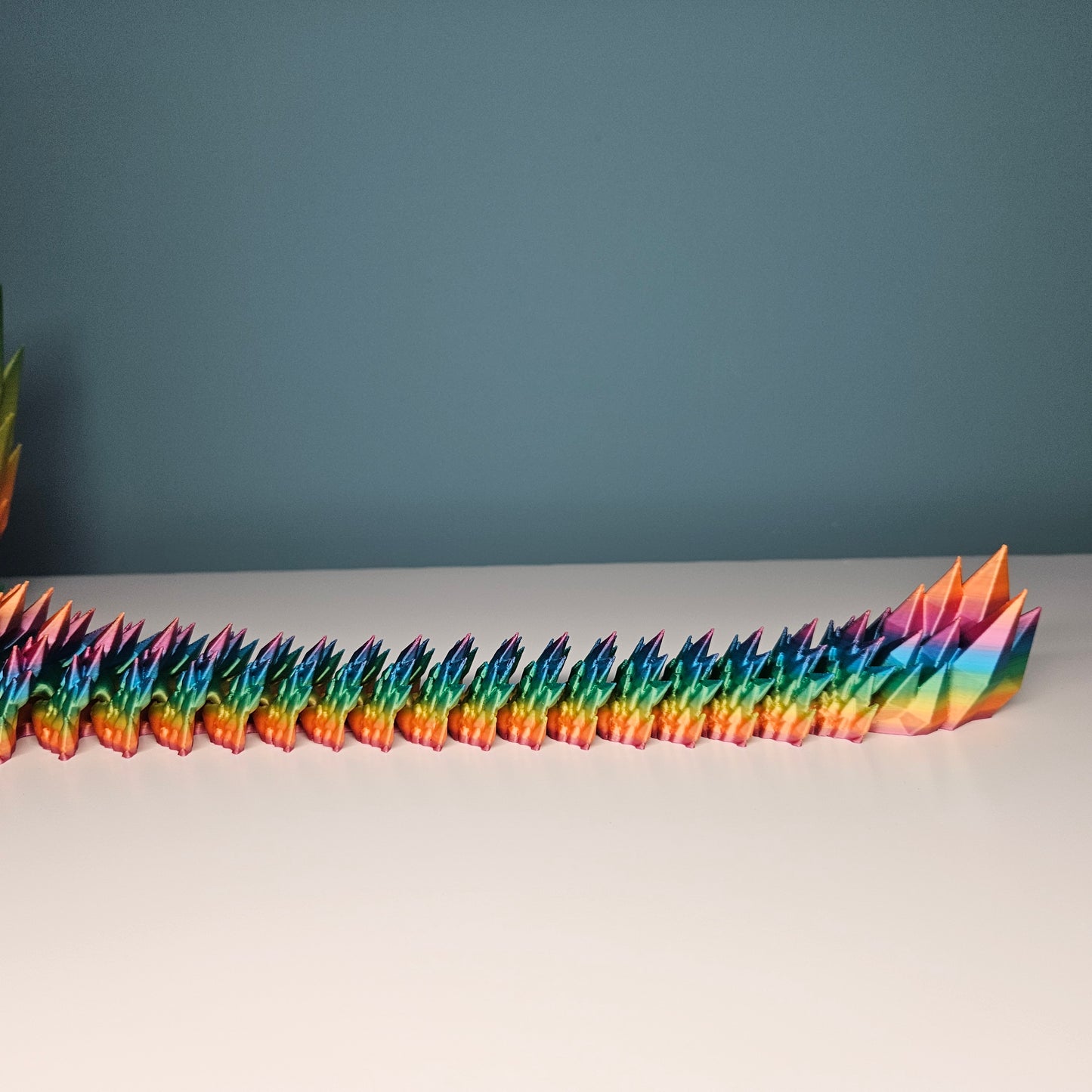 46cm (18") 3D Printed Winged Dragon in Rainbow by Flexymals.co.uk