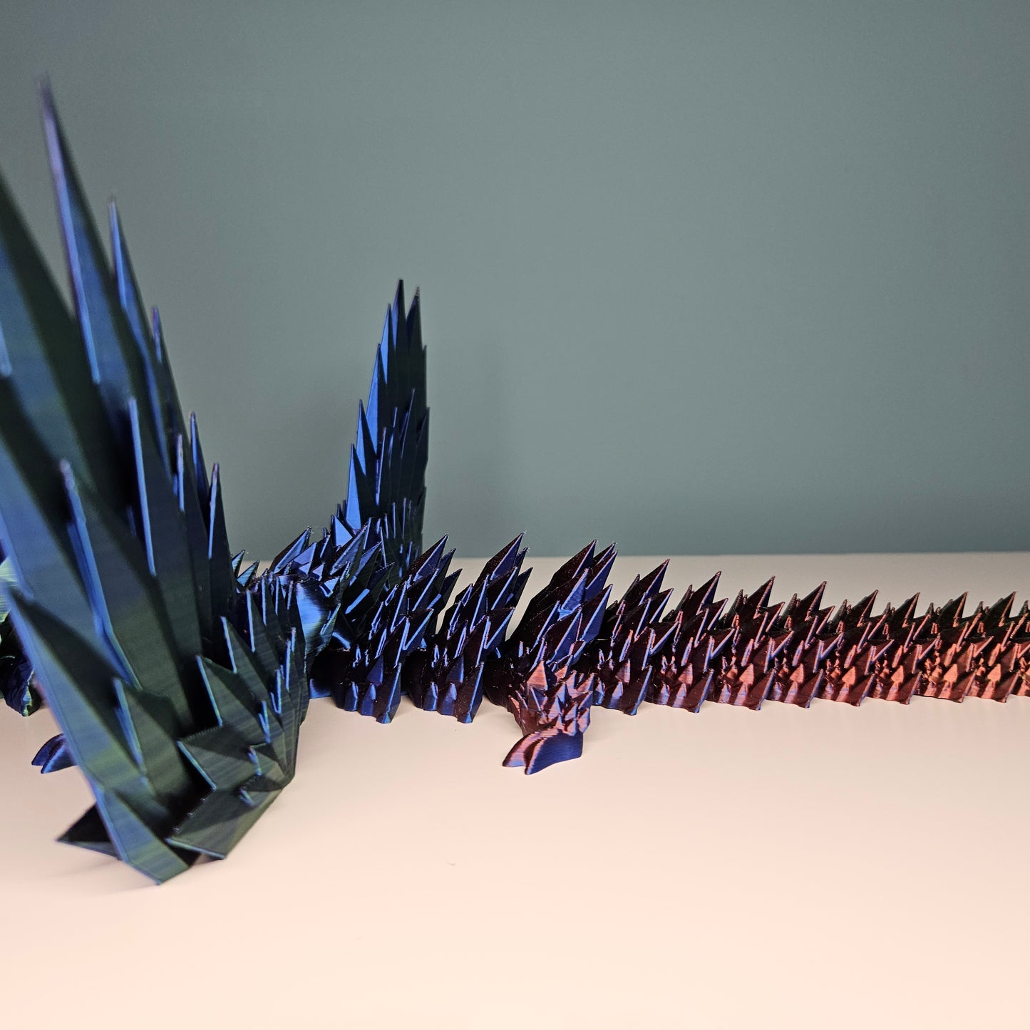 46cm (18") 3D Printed Winged Dragon in Red, Green & Blue by Flexymals.co.uk