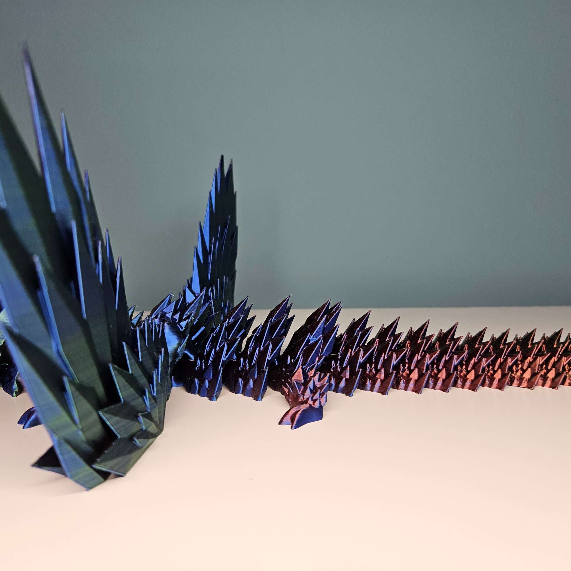 46cm (18") 3D Printed Winged Dragon in Red, Green & Blue by Flexymals.co.uk