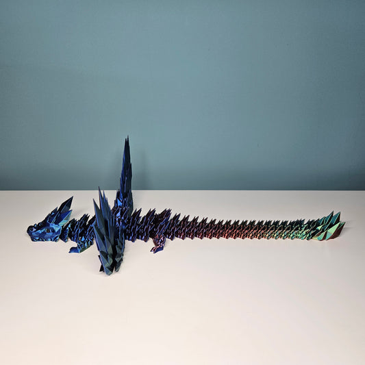 46cm (18") 3D Printed Winged Dragon in Red, Green & Blue by Flexymals.co.uk