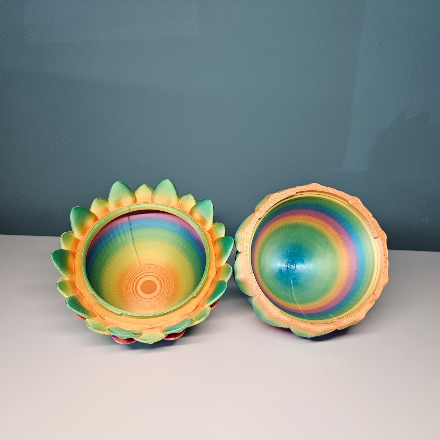 60cm 3D Printed Articulated Crystal Dragon & Egg in Rainbow by Flexymals.co.uk