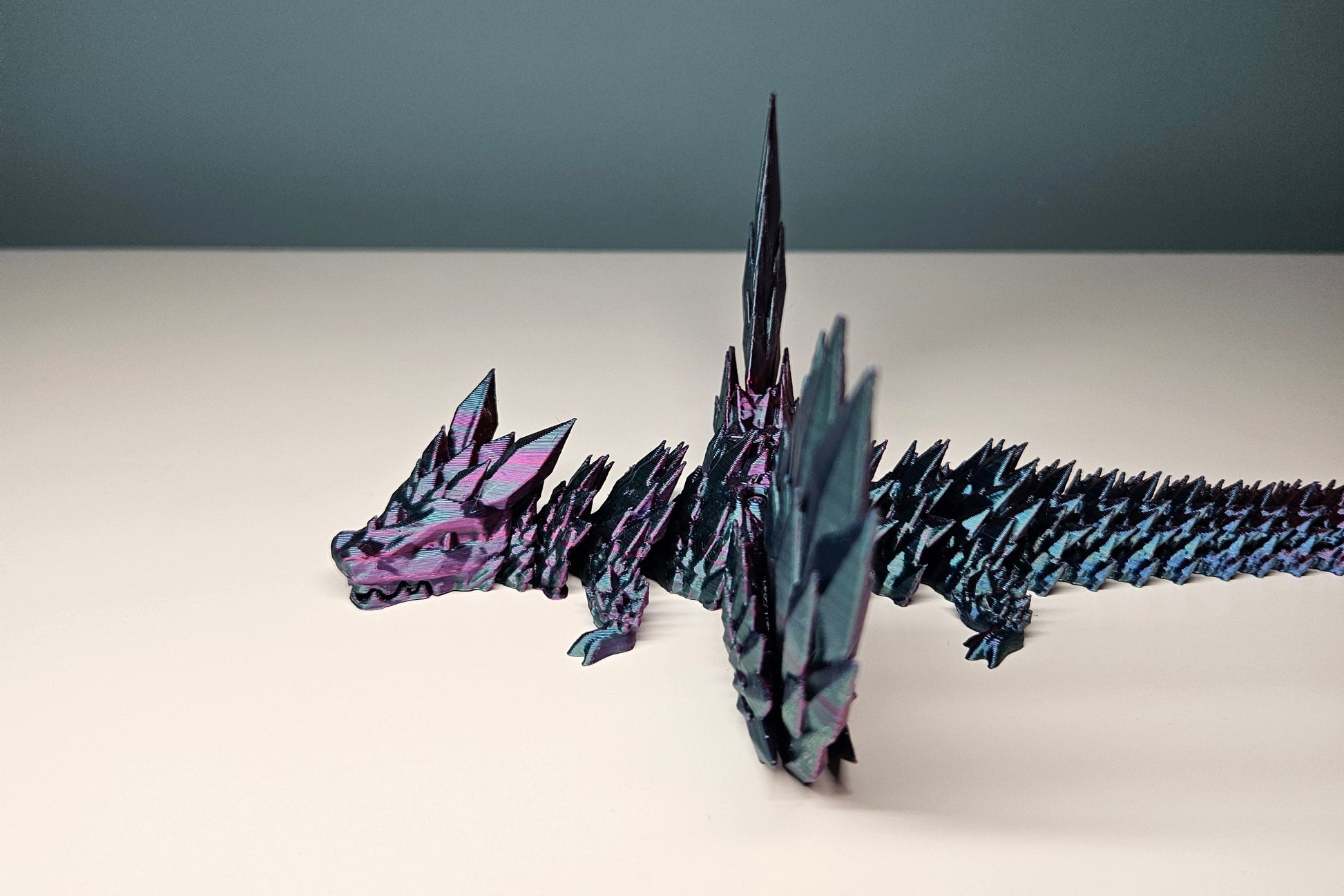 25cm (10") 3D Printed Winged Dragon in Red, Blue, Teal, Purple by Flexymals.co.uk