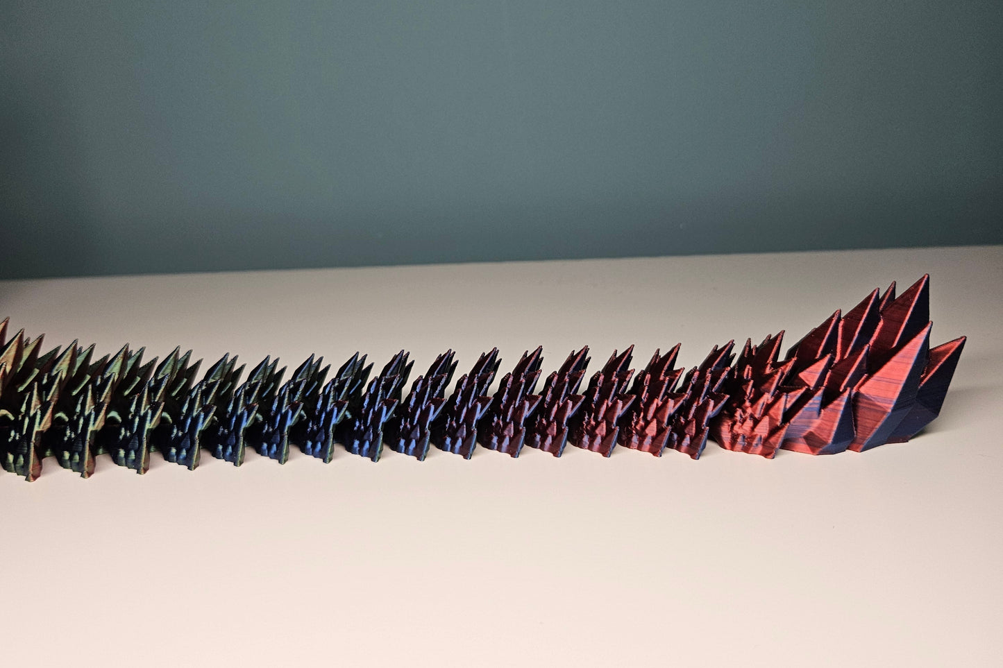 46cm (18") 3D Printed Winged Dragon in Green, Blue & Red by Flexymals.co.uk
