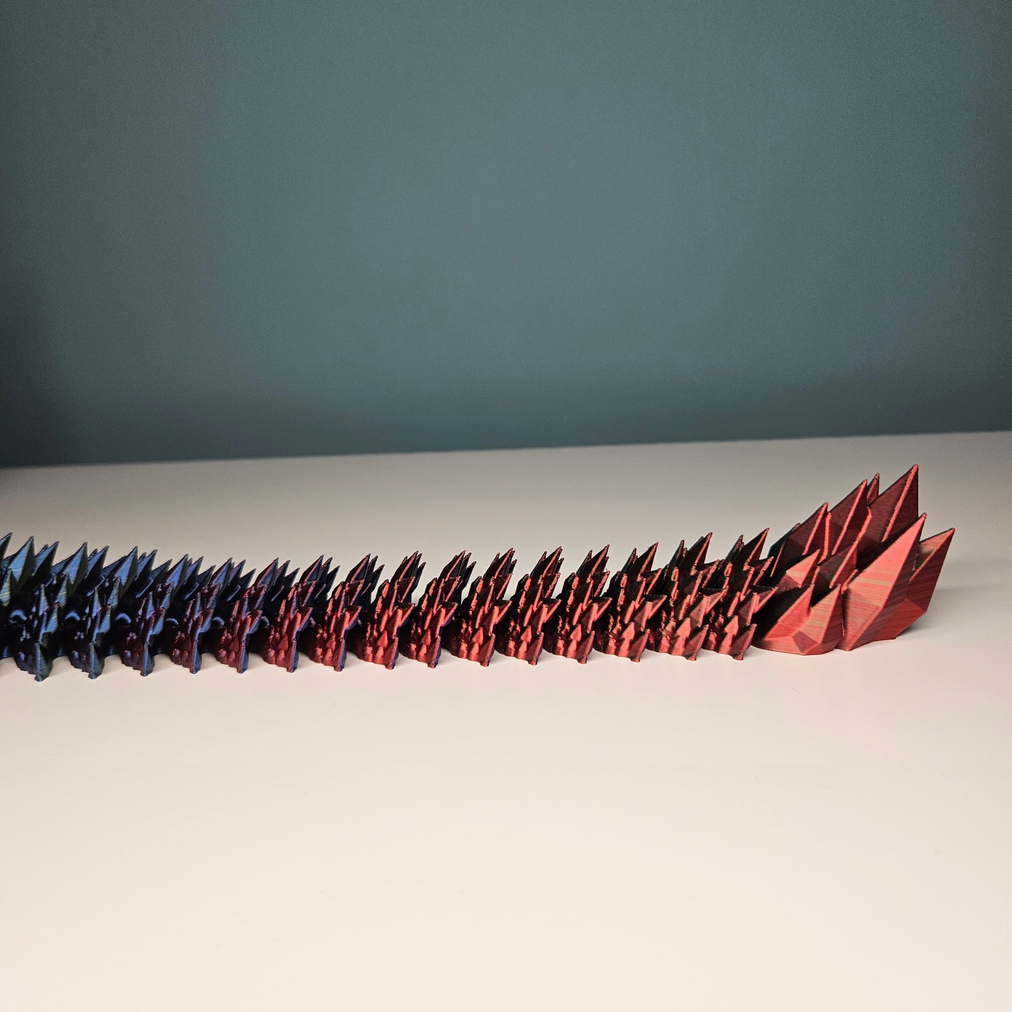 46cm (18") 3D Printed Winged Dragon in Blue, Red & Green by Flexymals.co.uk