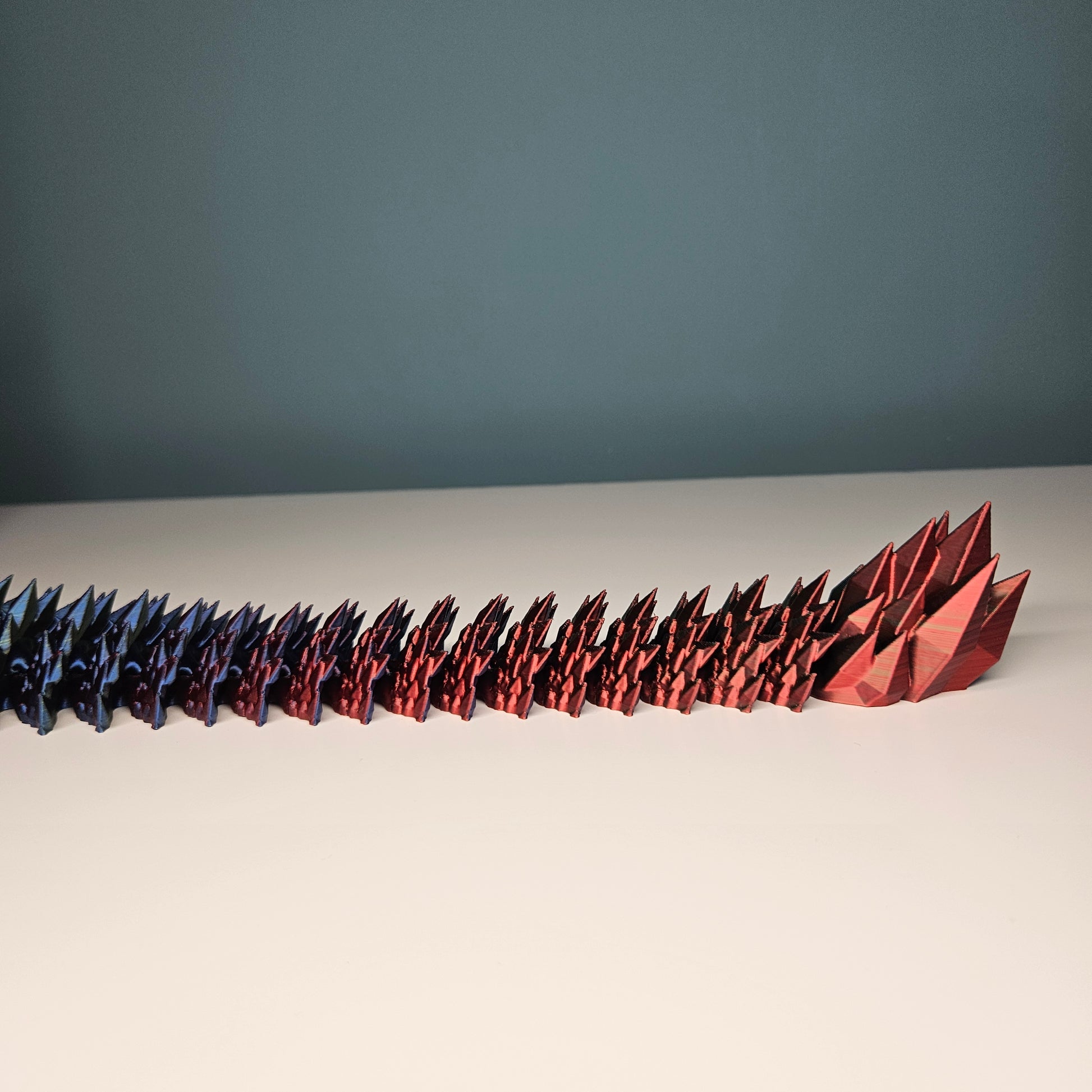 46cm (18") 3D Printed Winged Dragon in Blue, Red & Green by Flexymals.co.uk