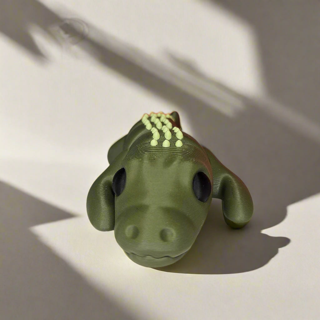 Medium Sized Flexible Crocodile in Green, Articulated Fidget Animal