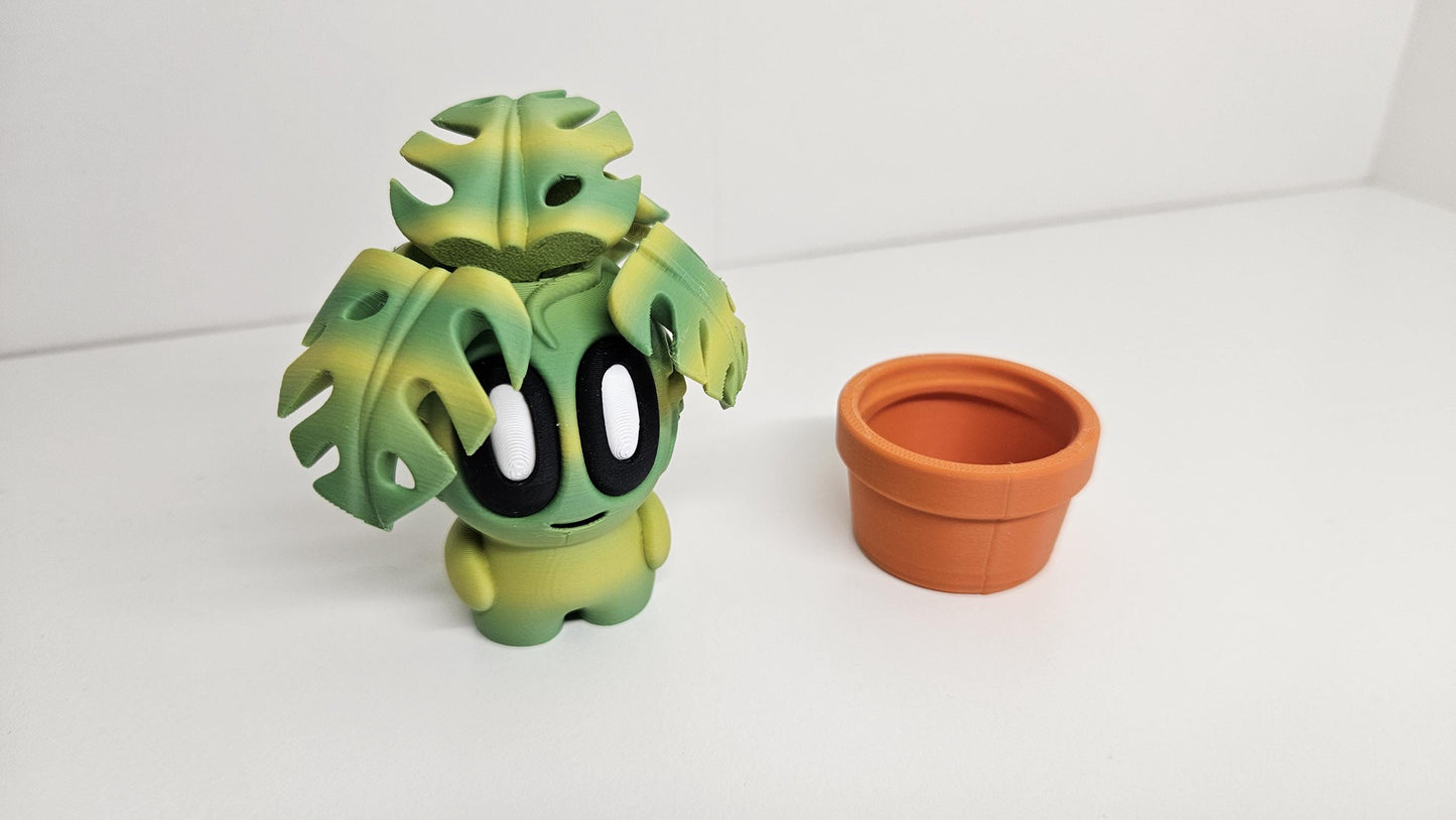 Medium Sized Monstero Figure with Detachable Plant Pot