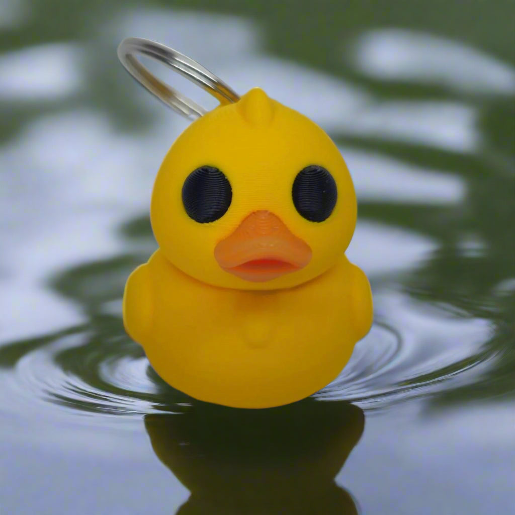 Cute Duck Keyring / Key Chain In Yellow with Surprise Hidden Legs