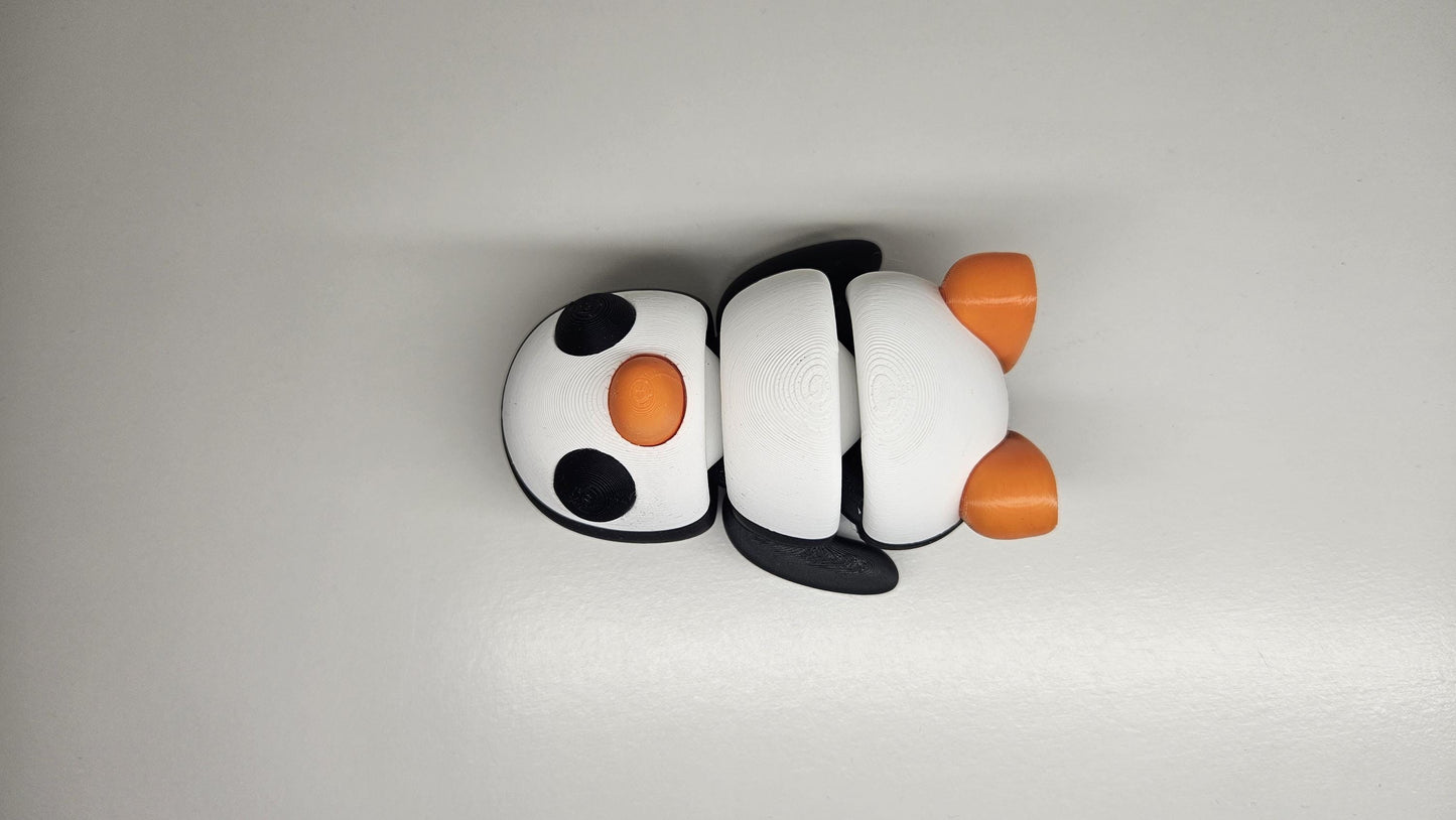 Medium Sized Flexible Penguin in Black, White & Orange. Articulated Fidget Animal
