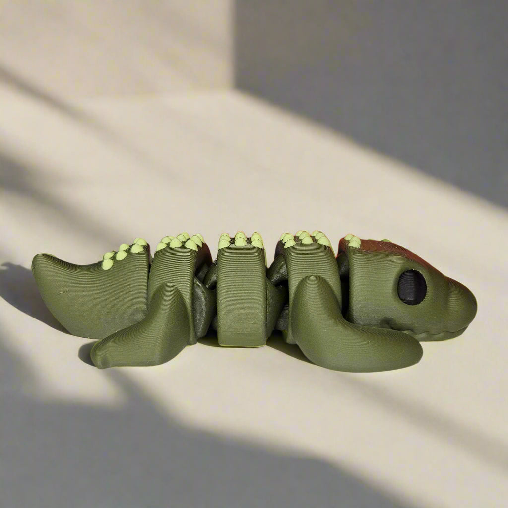 Medium Sized Flexible Crocodile in Green, Articulated Fidget Animal