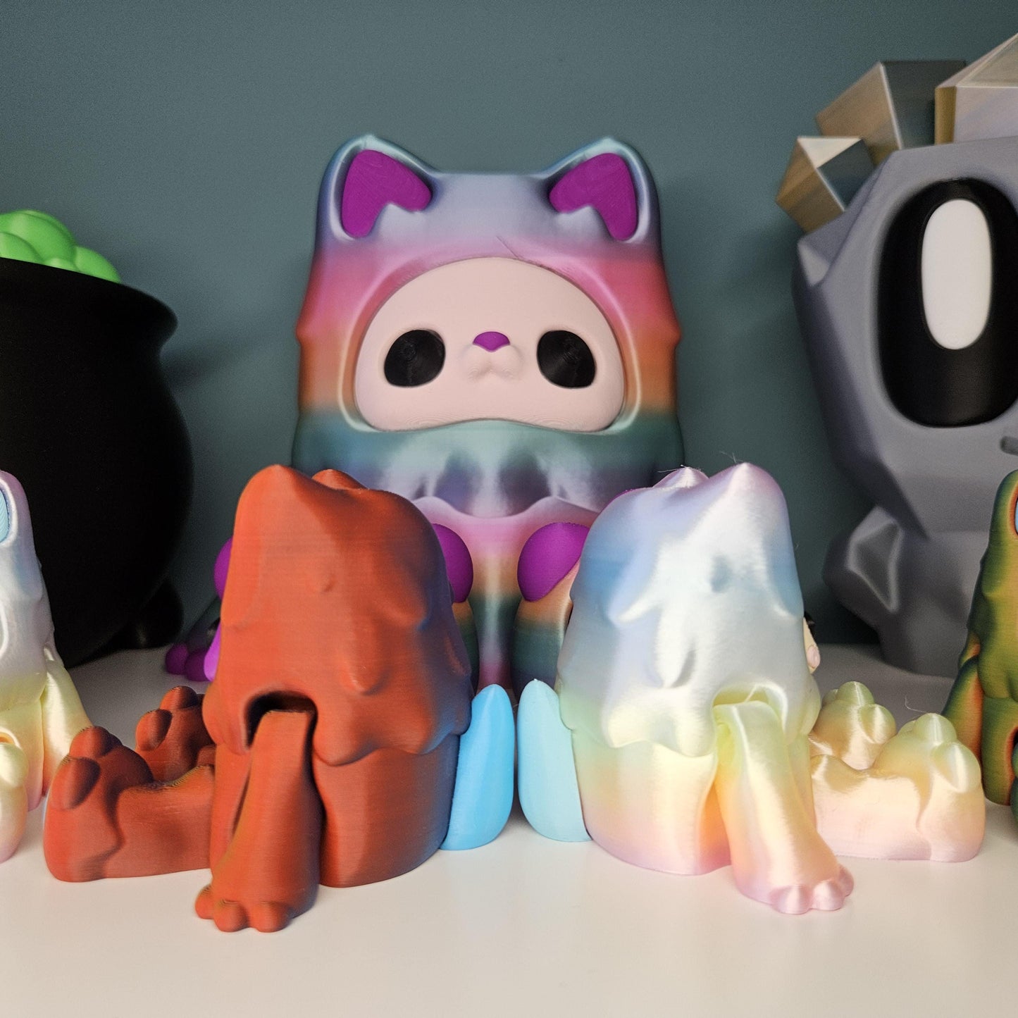 Large Yeti Figure with Flexible Joints in Candy Shine & Neon Matte. Woobu Koneko