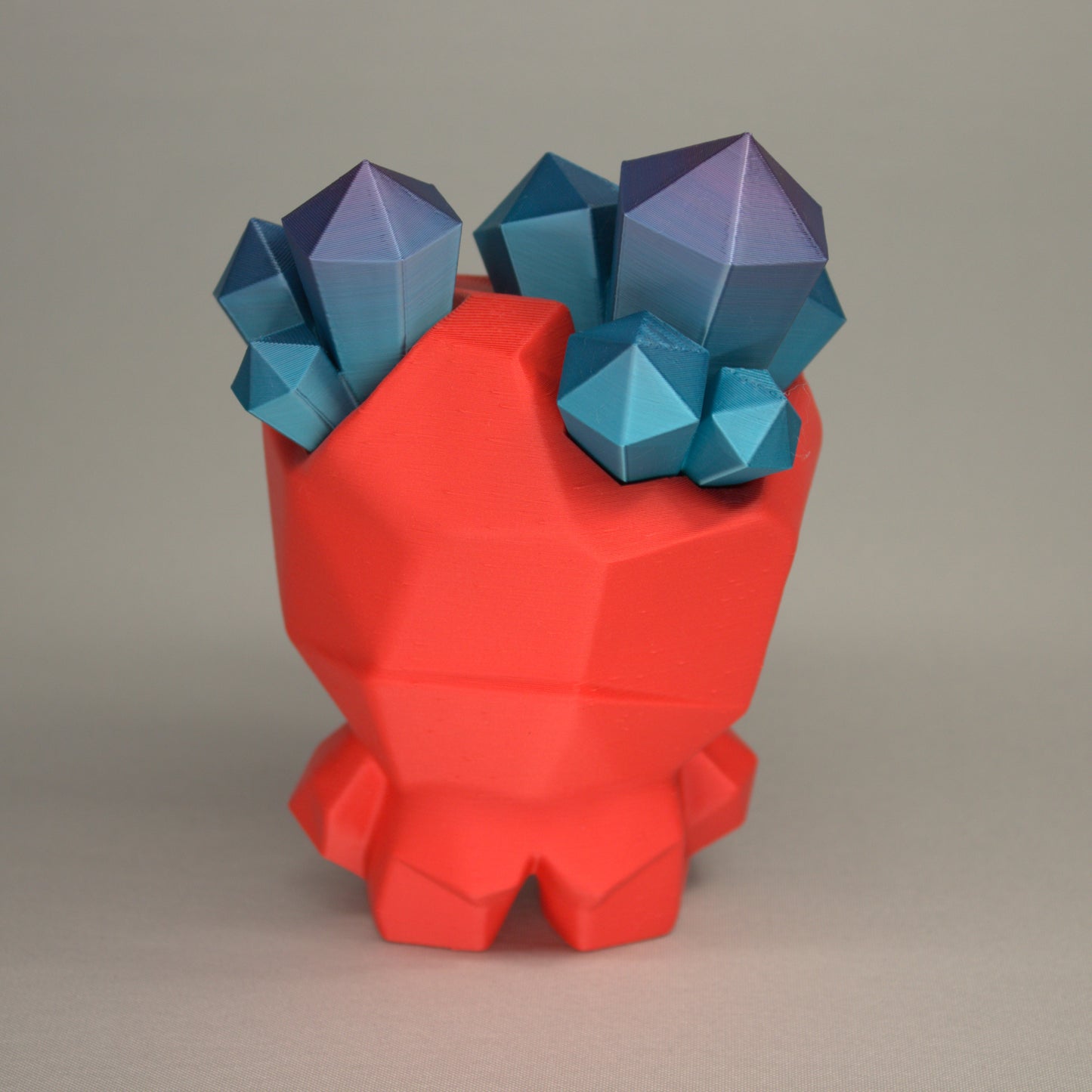 Geode Head Rock Pal – 3D Printed Collectible in Rainbow Primary Colors | Cute Desk Toy & Gift Idea
